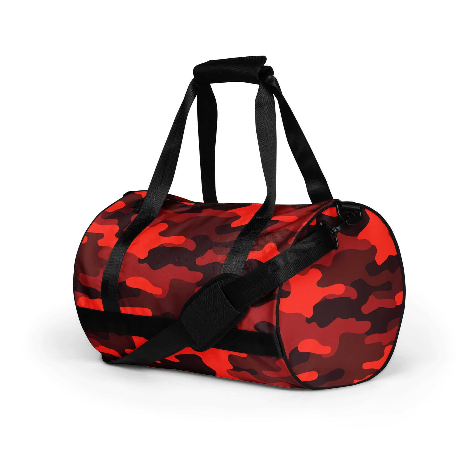 Camo Gym Bag | Scarlet Red & Black Camouflage Camo Colors