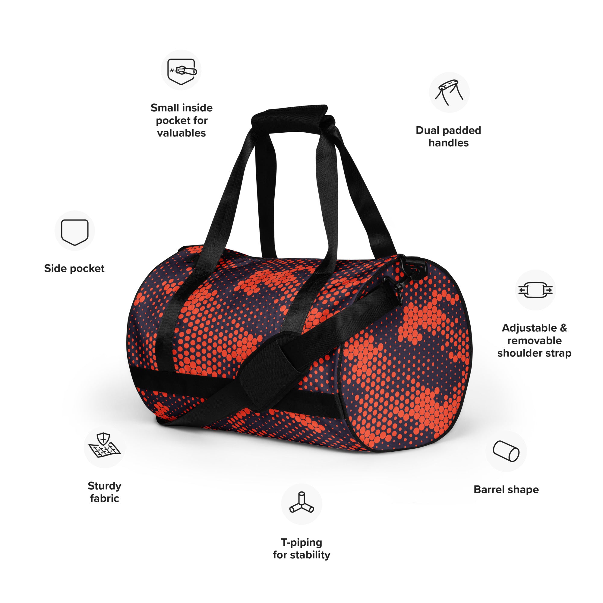 Camo Gym Bag | Orange & Blue Digital Camouflage Camo Colors