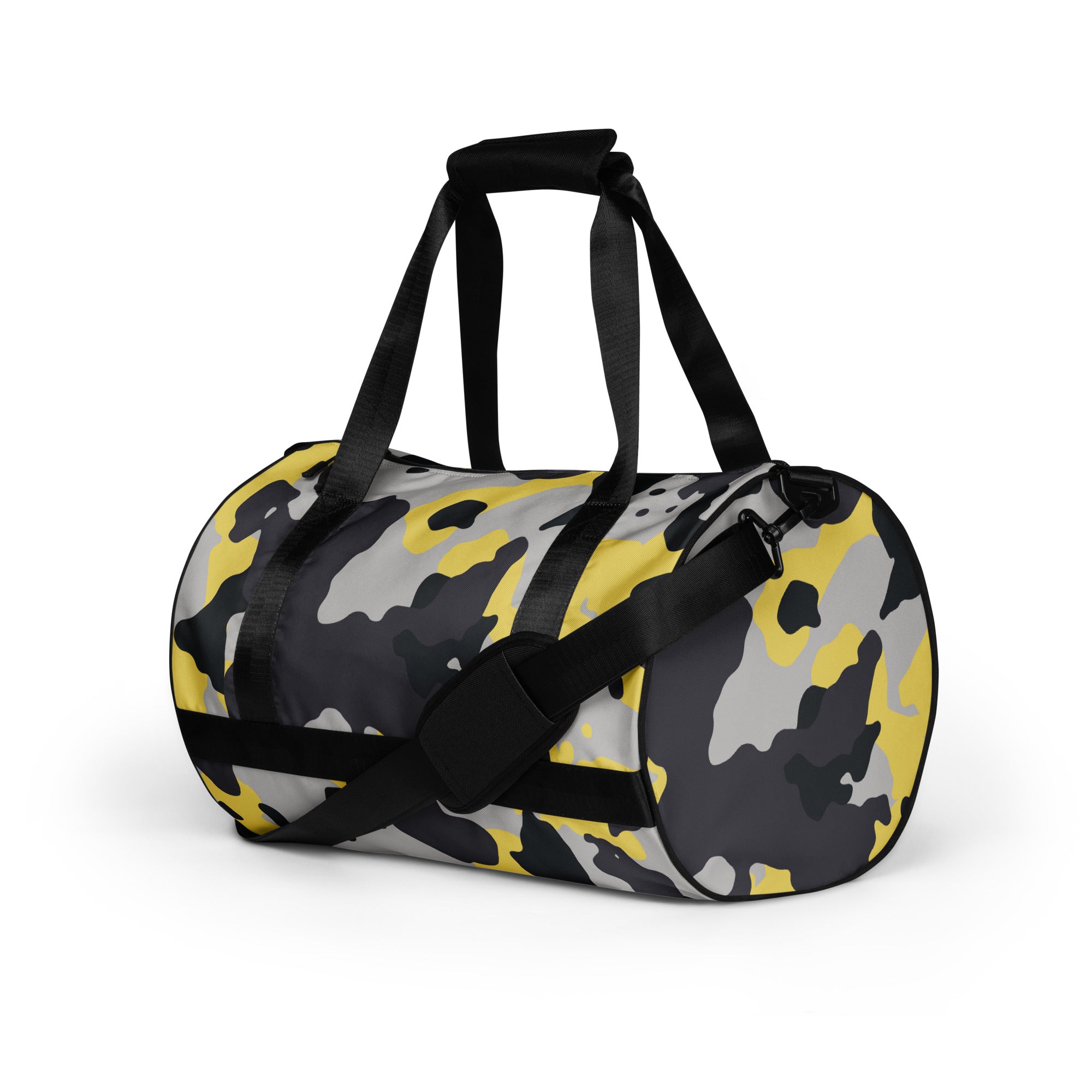 Camo Gym Bag | Yellow, Black, and Silver Camo Colors