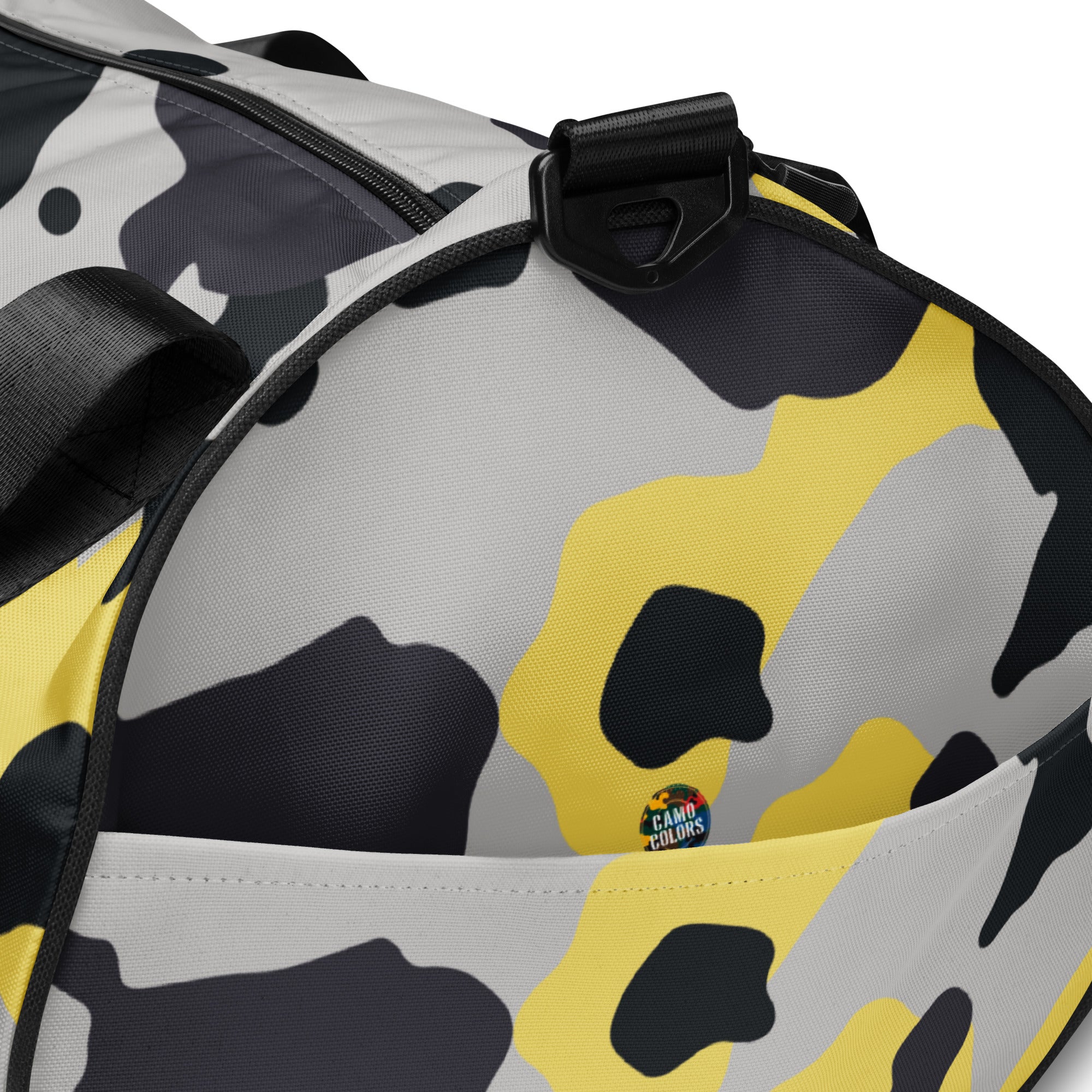Camo Gym Bag | Yellow, Black, and Silver Camo Colors