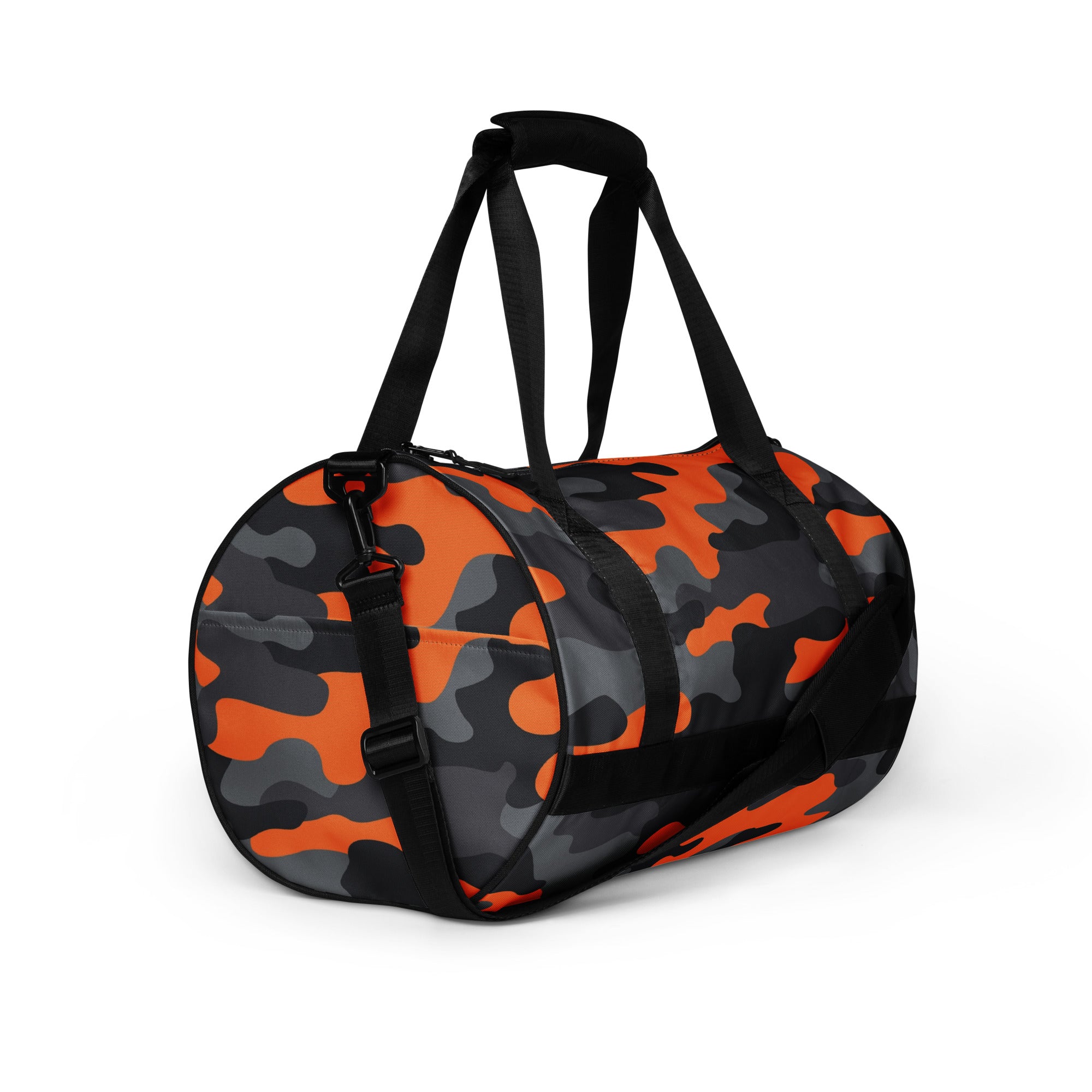 Camo Gym Bag | Orange, Black & Gray Camo Colors