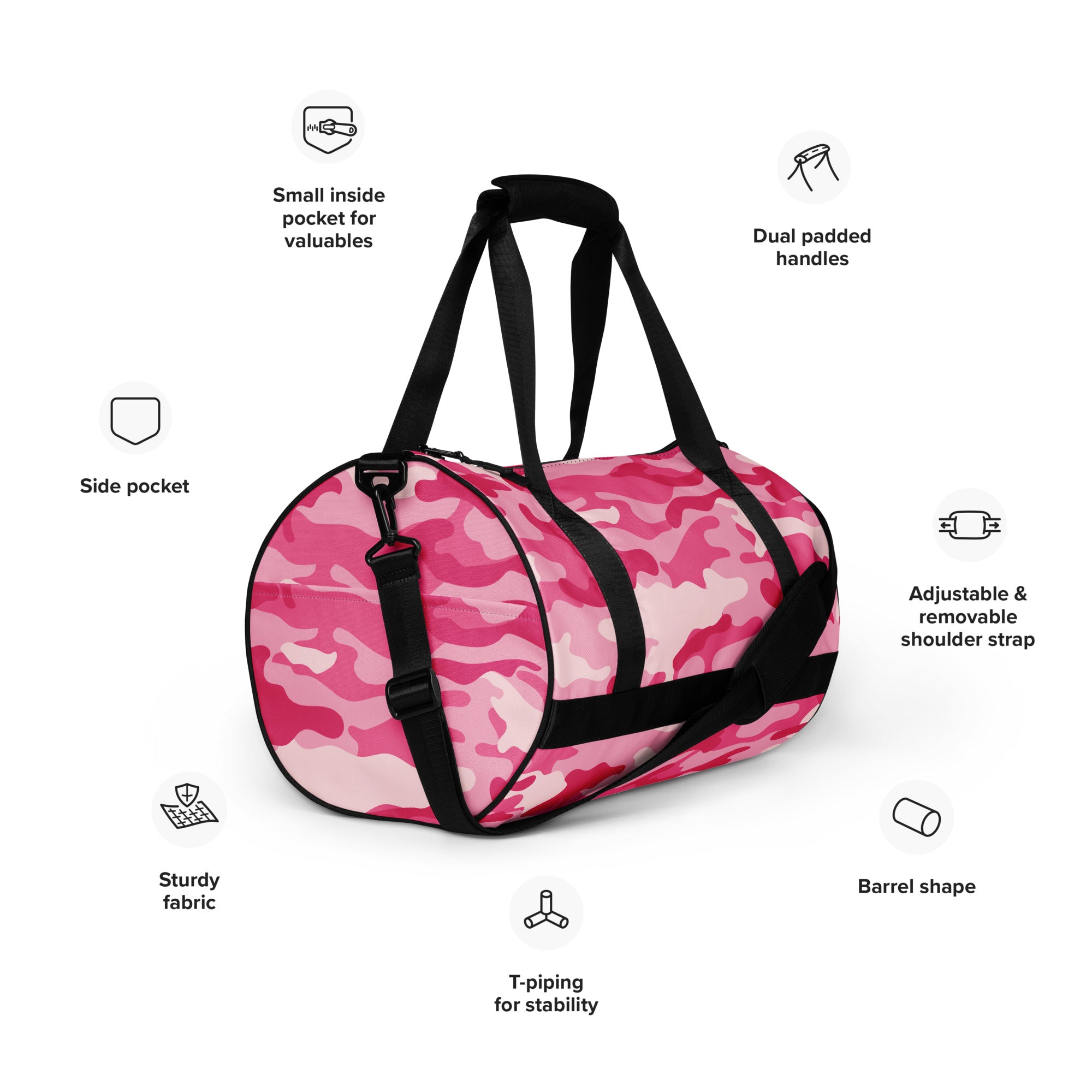 Camo Gym Bag | Lavender Pink Camo Colors