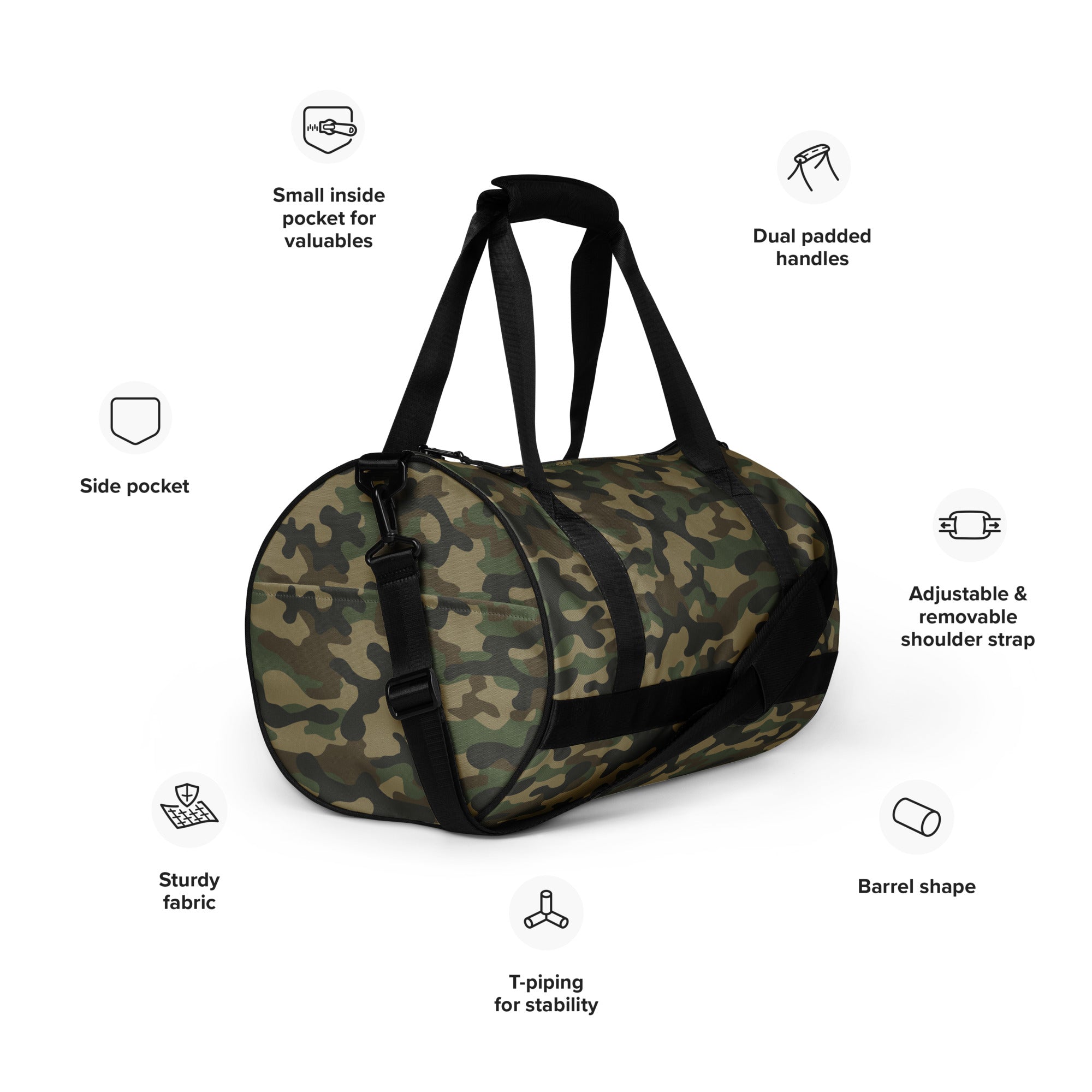 Camo Gym Bag | Military Brown Camo Colors