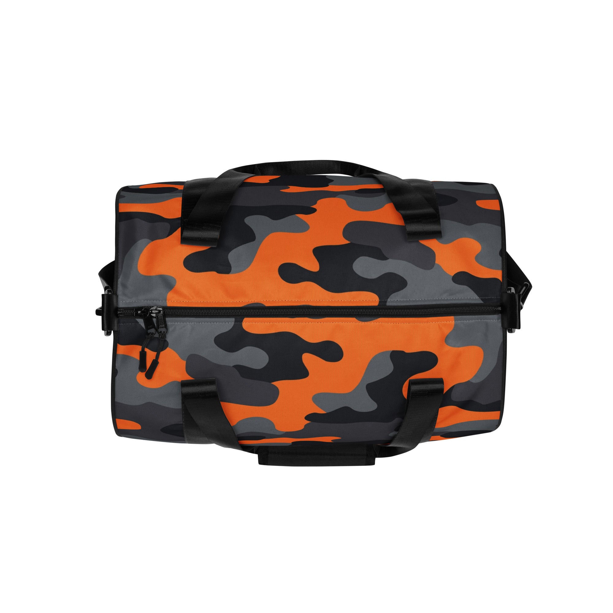 Camo Gym Bag | Orange, Black & Gray Camo Colors
