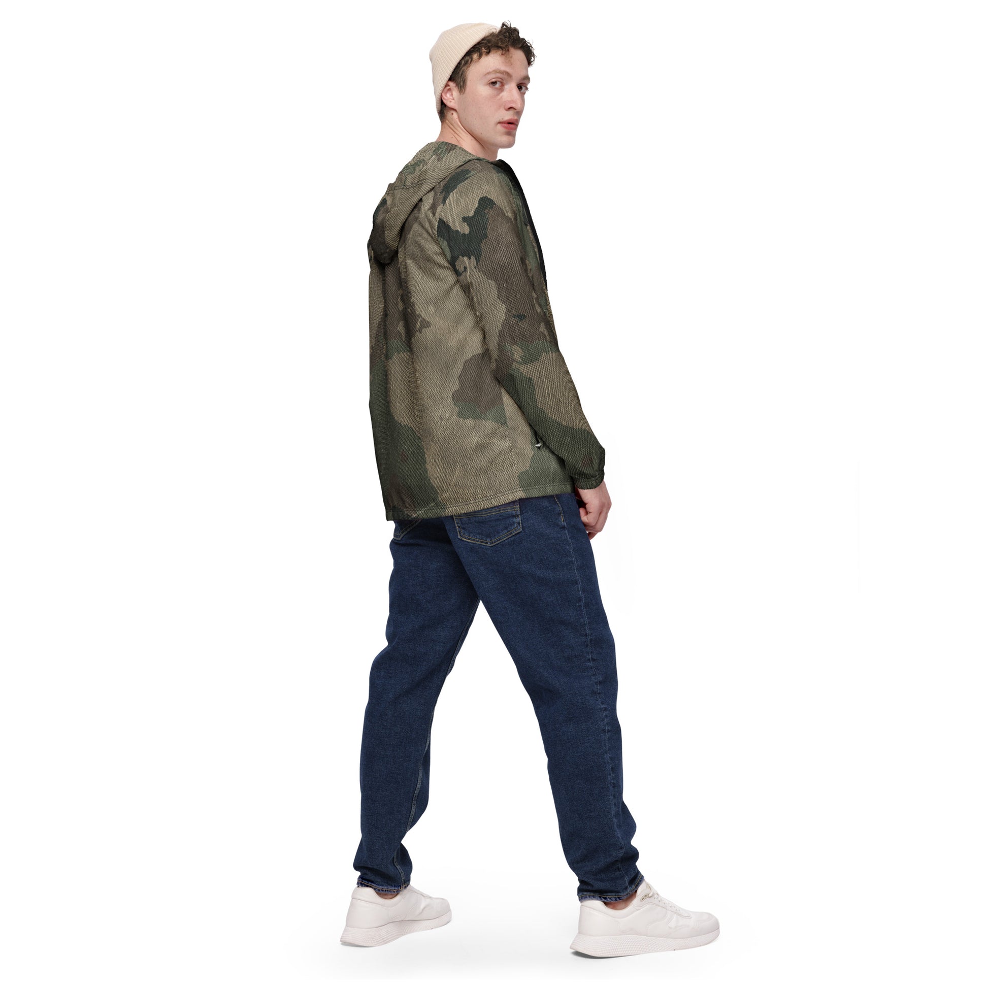 Men's Windbreaker | Dirty Old Brown Camo Camo Colors