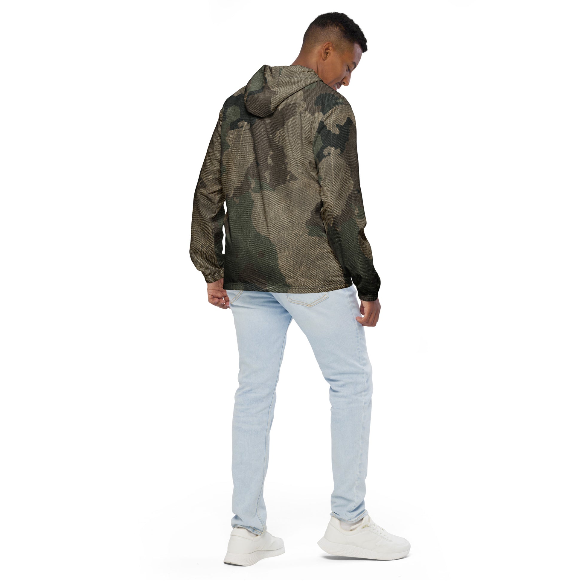 Men's Windbreaker | Dirty Old Brown Camo Camo Colors