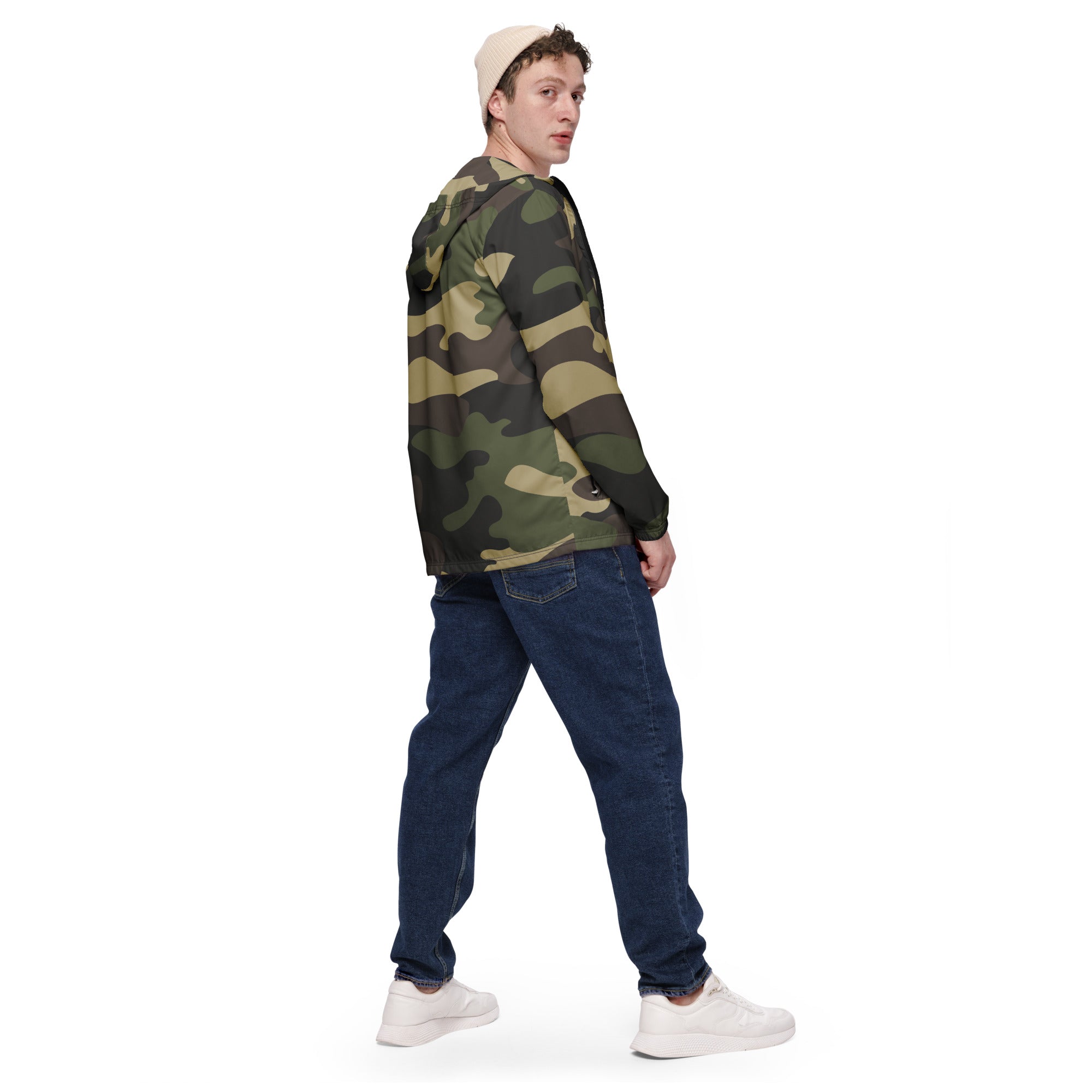 Men's Windbreaker | Classic Green Camo Camo Colors