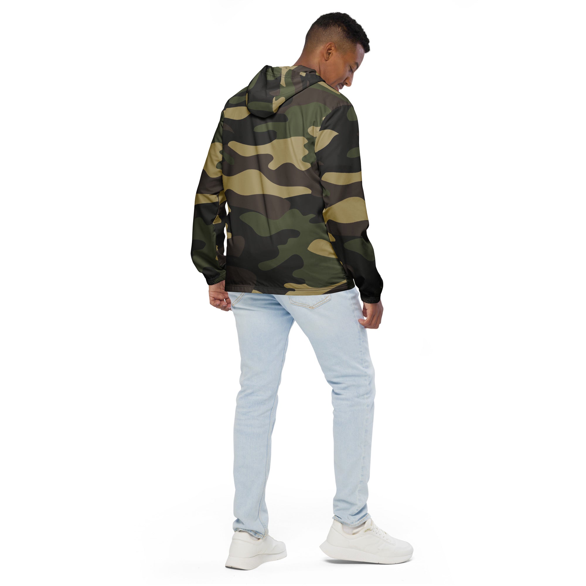 Men's Windbreaker | Classic Green Camo Camo Colors
