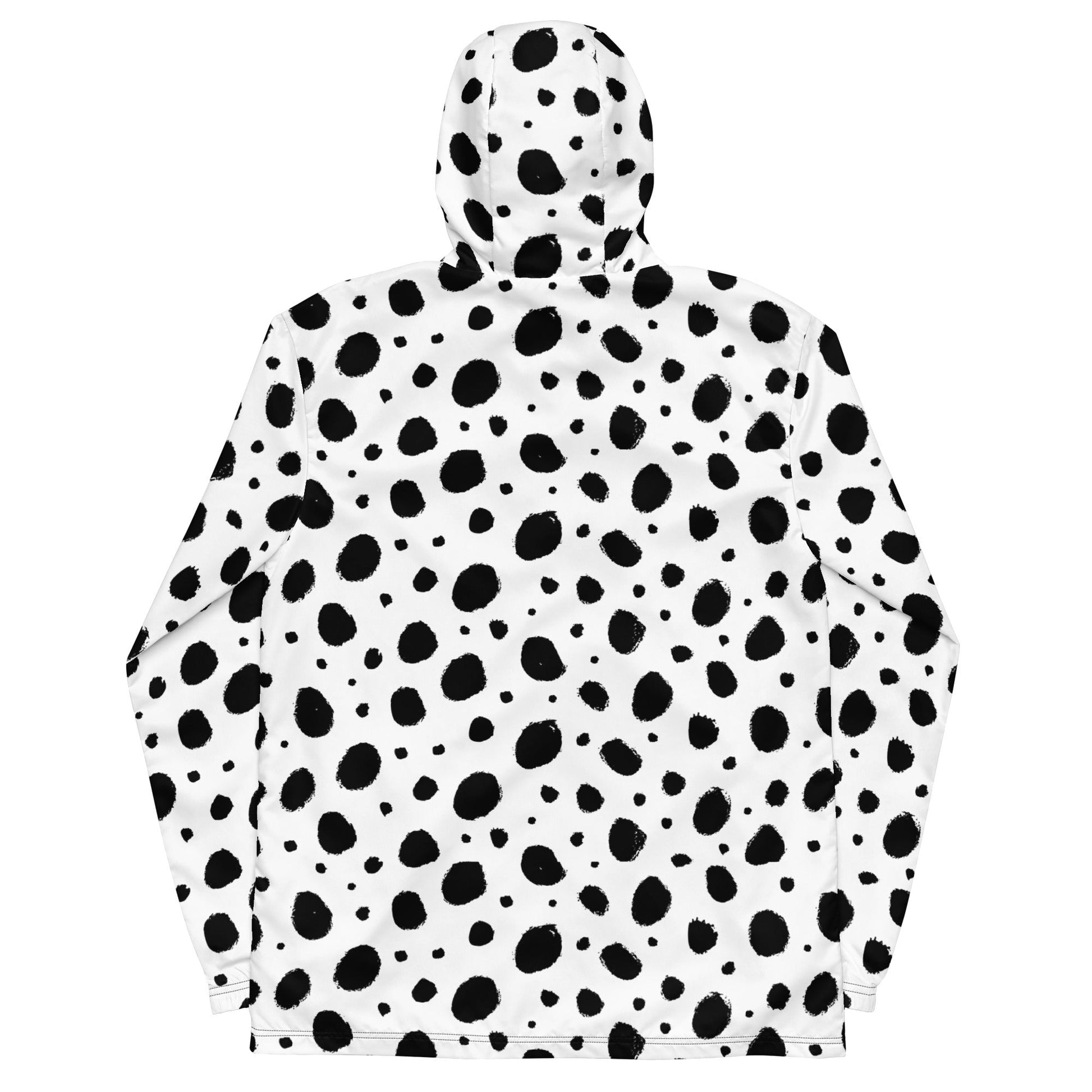 Men's Black and White Camo Windbreaker with Grunge Spot Design | Camo Colors