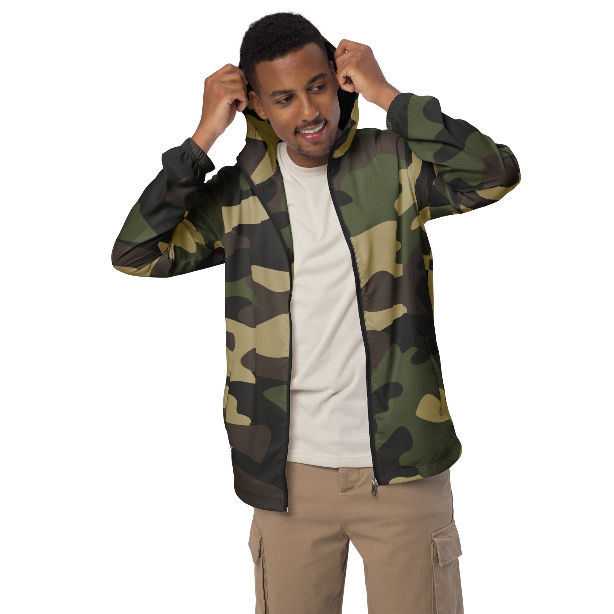 Men's Windbreaker | Classic Green Camo Camo Colors