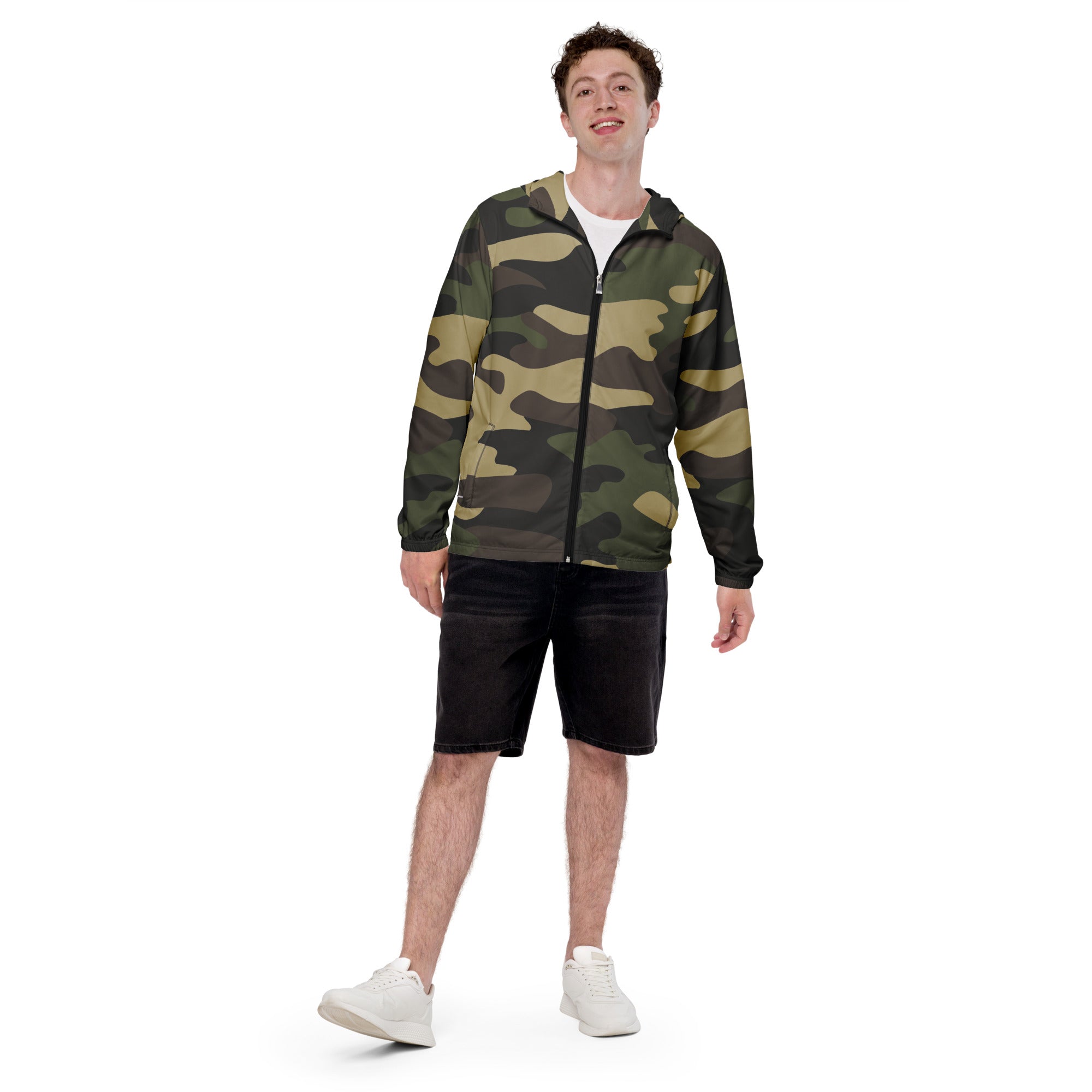 Men's Windbreaker | Classic Green Camo Camo Colors