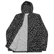 Men's Windbreaker | Gray and Black Leopard Pattern Camo Colors