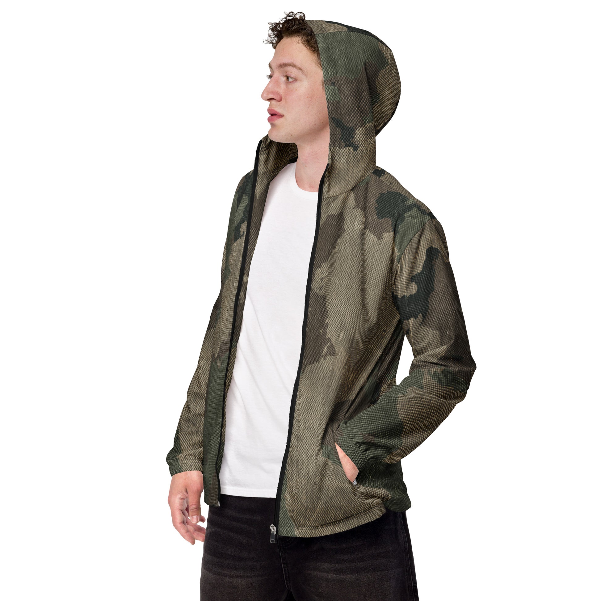 Men's Windbreaker | Dirty Old Brown Camo Camo Colors