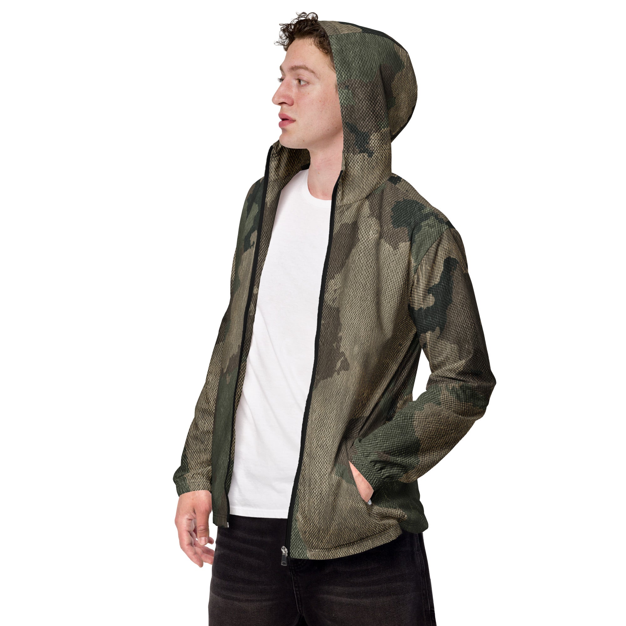 Men's Windbreaker | Dirty Old Brown Camo Camo Colors