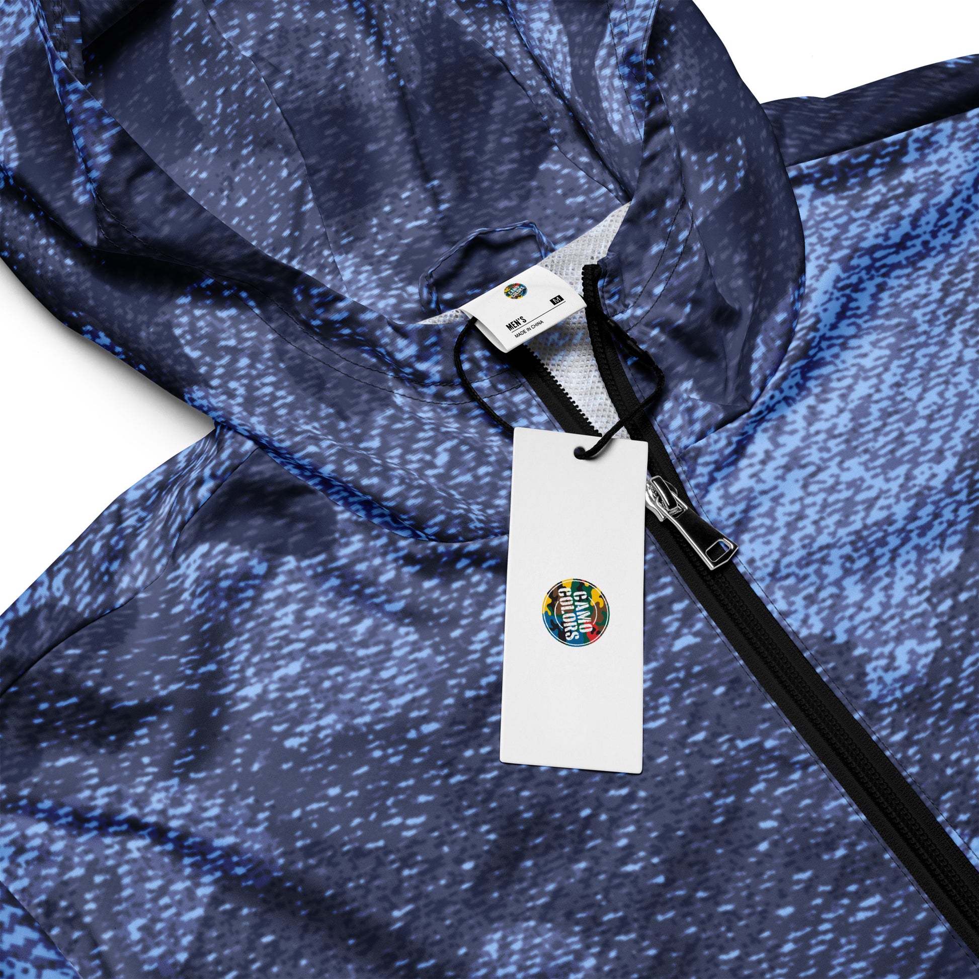 Men's Windbreaker | Denim Blue Camo Camo Colors
