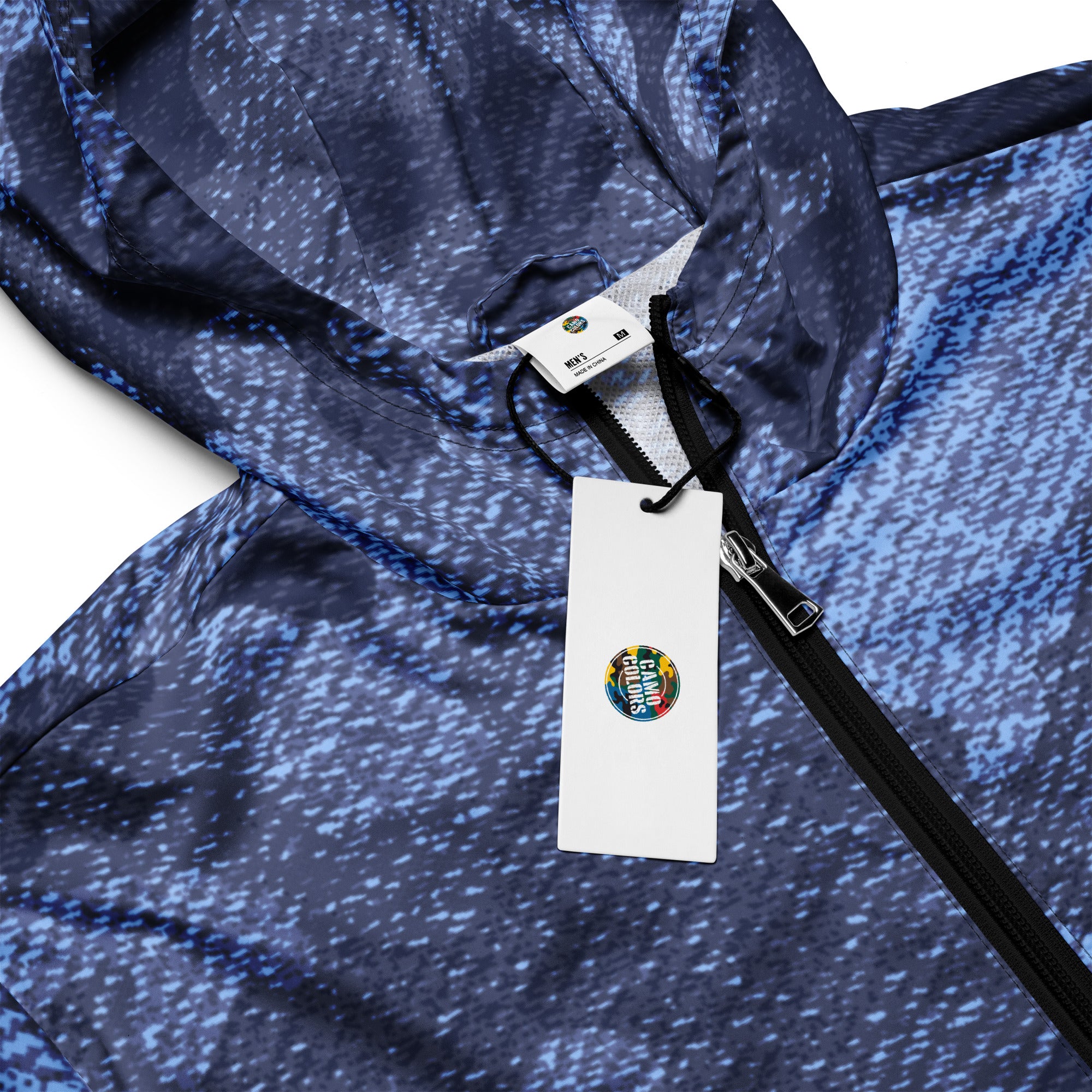 Men's Windbreaker | Denim Blue Camo Camo Colors