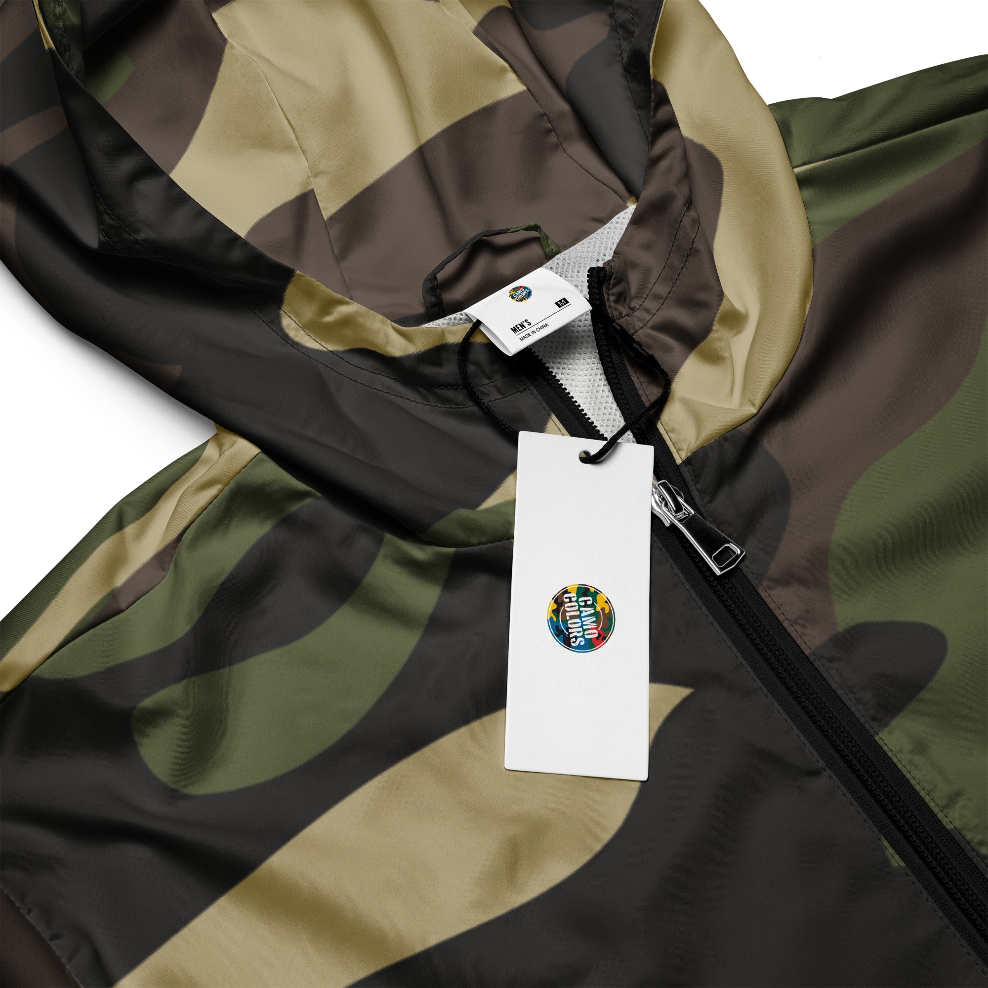 Men's Windbreaker | Classic Green Camo Camo Colors