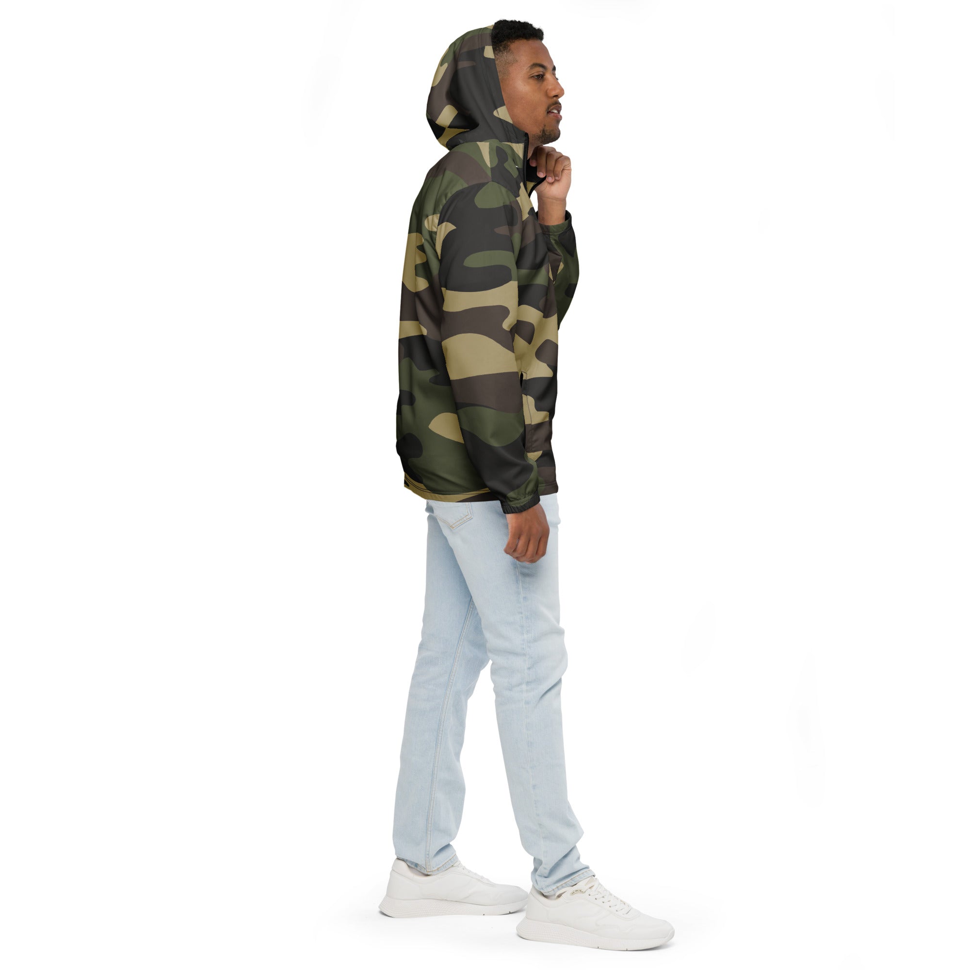 Men's Windbreaker | Classic Green Camo Camo Colors