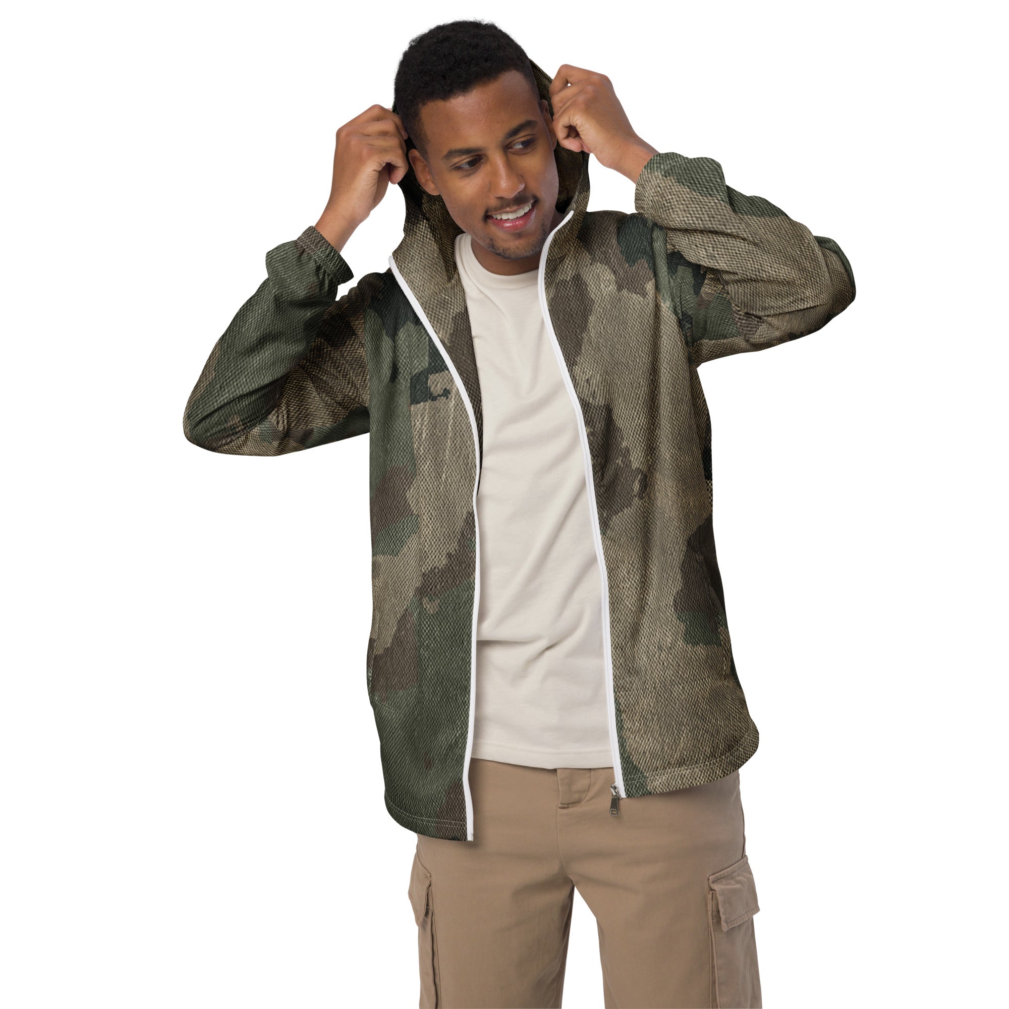 Men's Windbreaker | Dirty Old Brown Camo Camo Colors