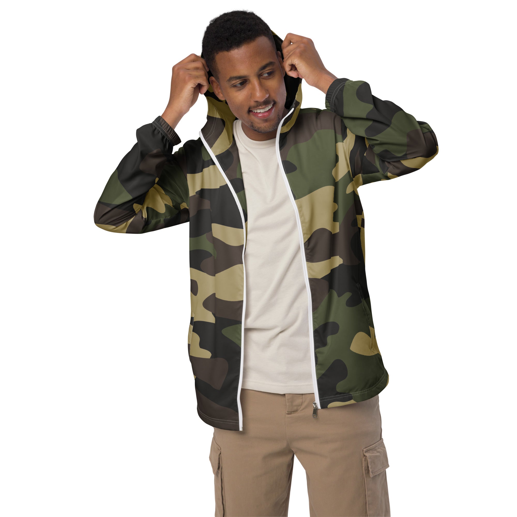Men's Windbreaker | Classic Green Camo Camo Colors