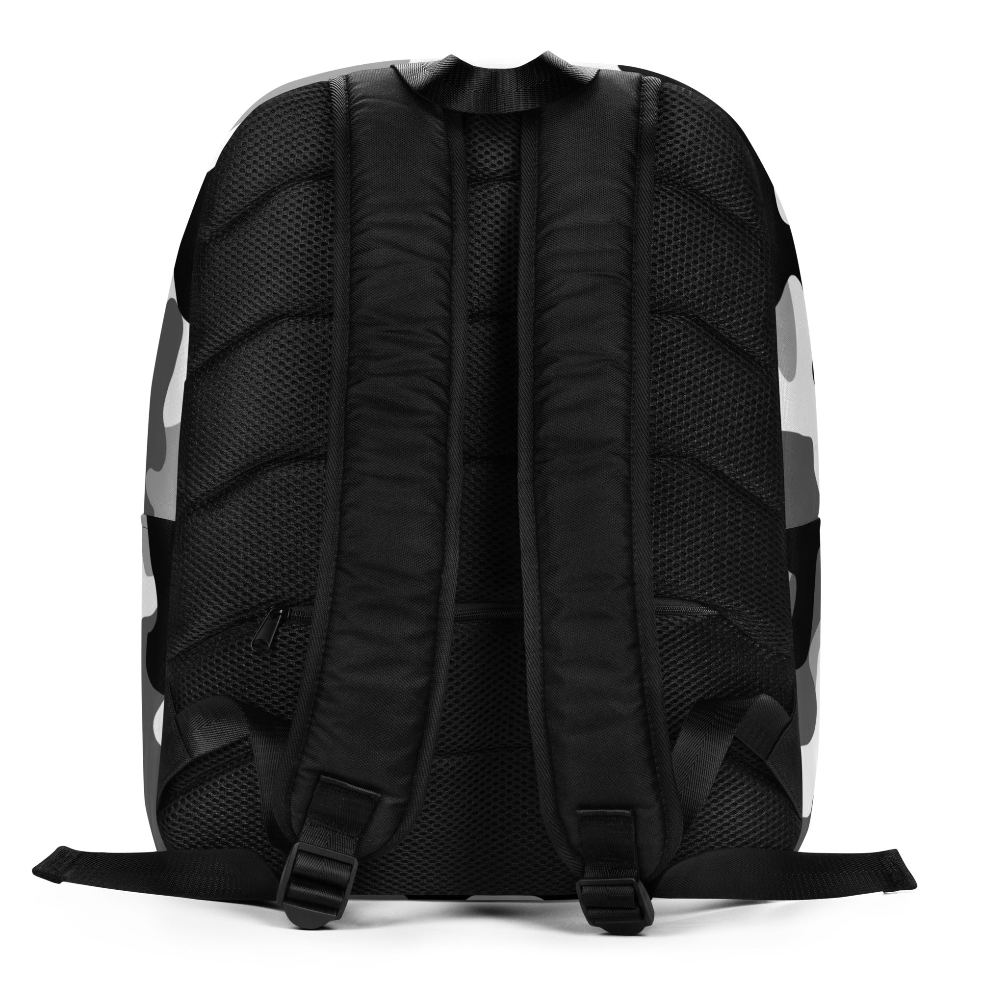Minimalist Backpack | Black, White & Gray Camouflage Camo Colors