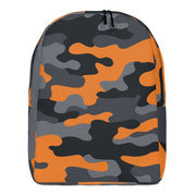 Minimalist Backpack | Orange, Gray & Black Camouflage Camo Colors
