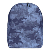 Minimalist Backpack | Denim Blue Camouflage Camo Colors