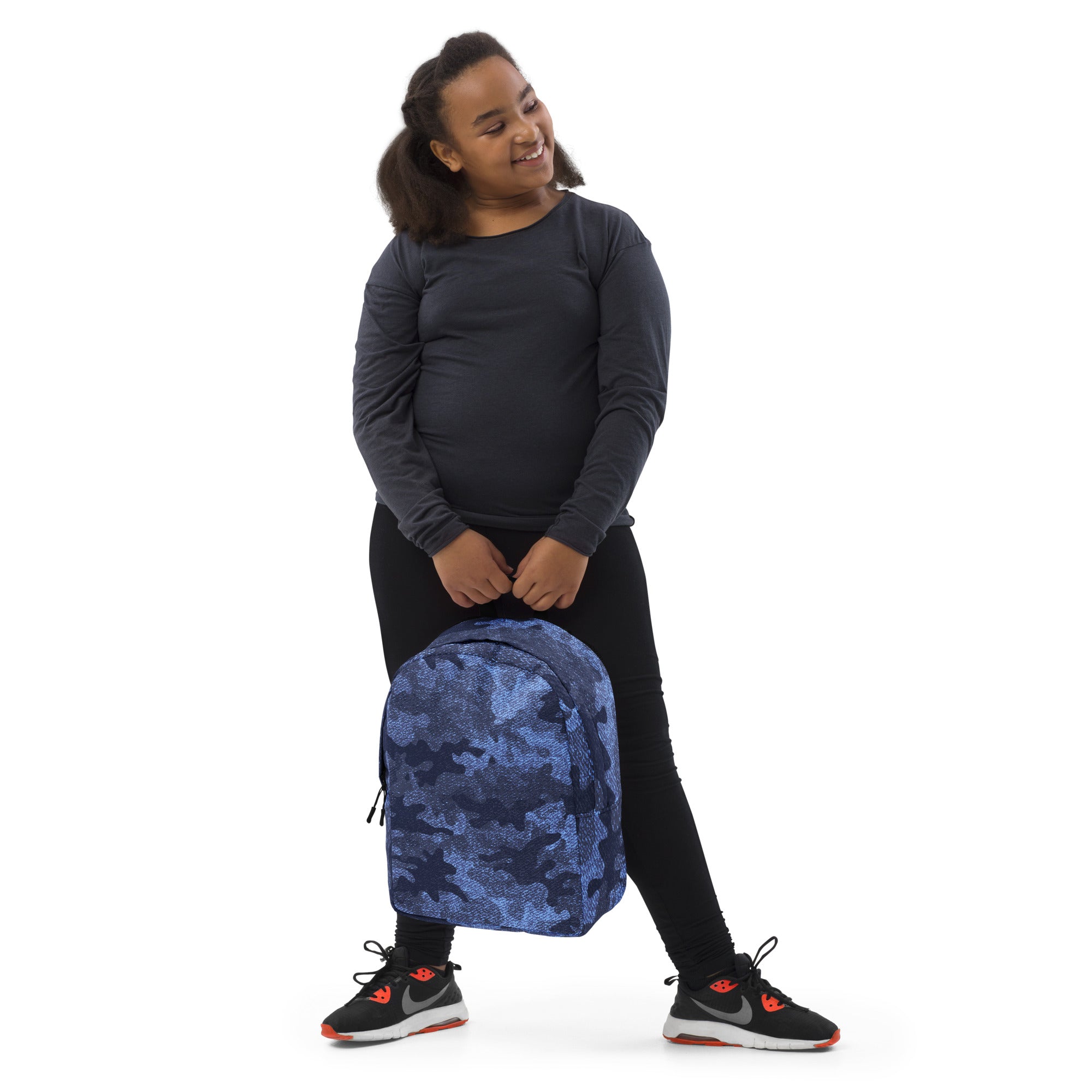 Minimalist Backpack | Denim Blue Camouflage Camo Colors