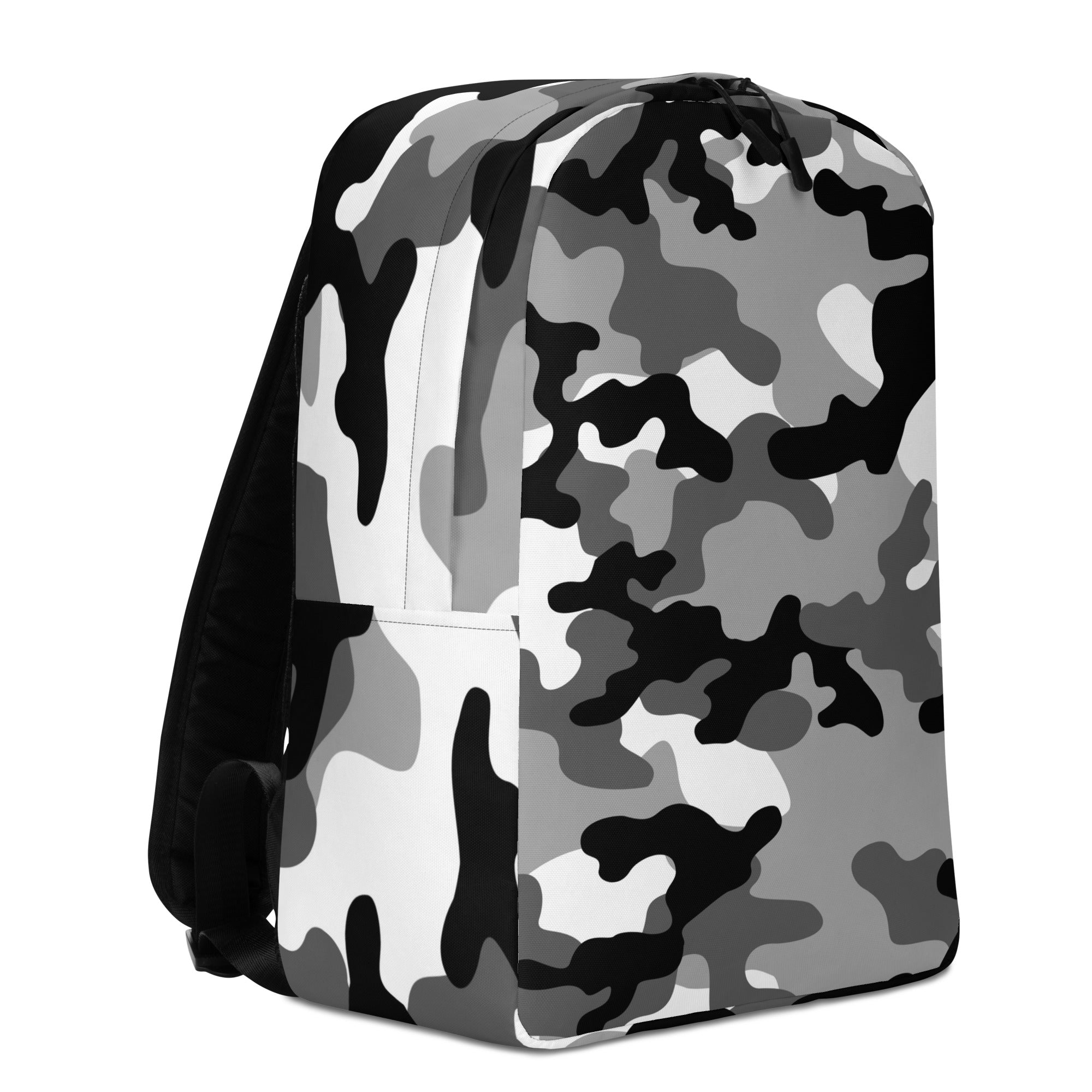 Minimalist Backpack | Black, White & Gray Camouflage Camo Colors