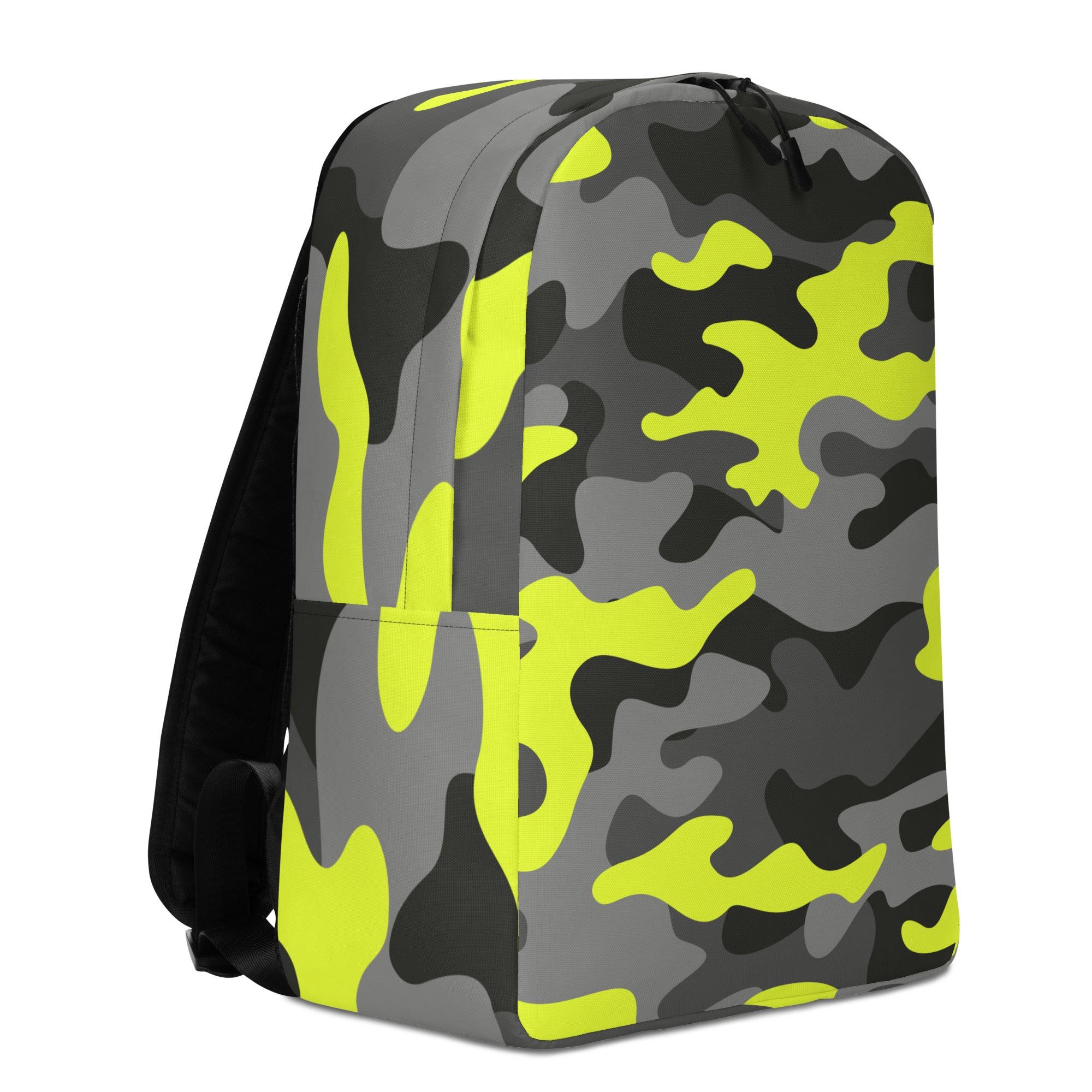 Minimalist Backpack | Black, Gray, and Yellow Camouflage Camo Colors