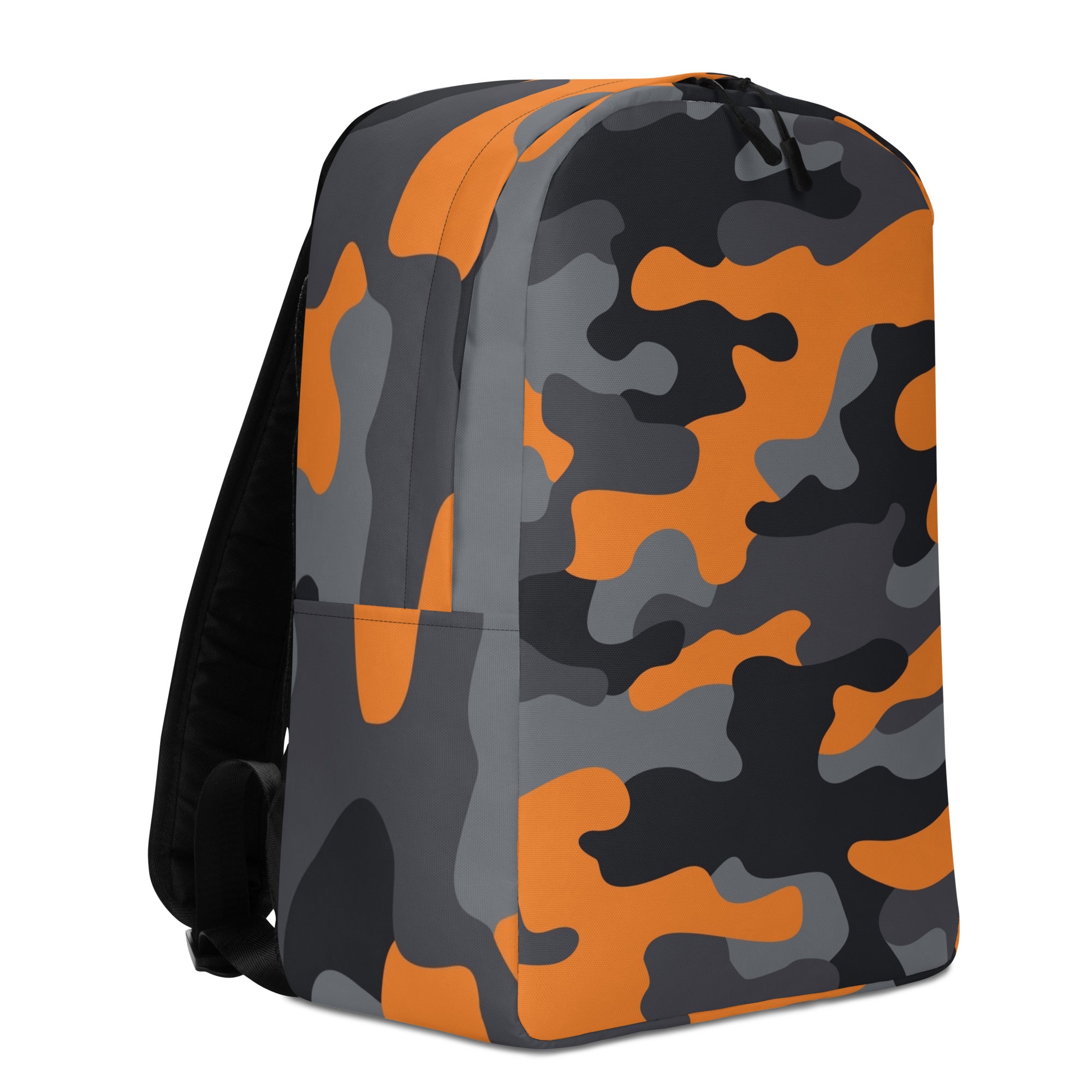 Minimalist Backpack | Orange, Gray & Black Camouflage Camo Colors