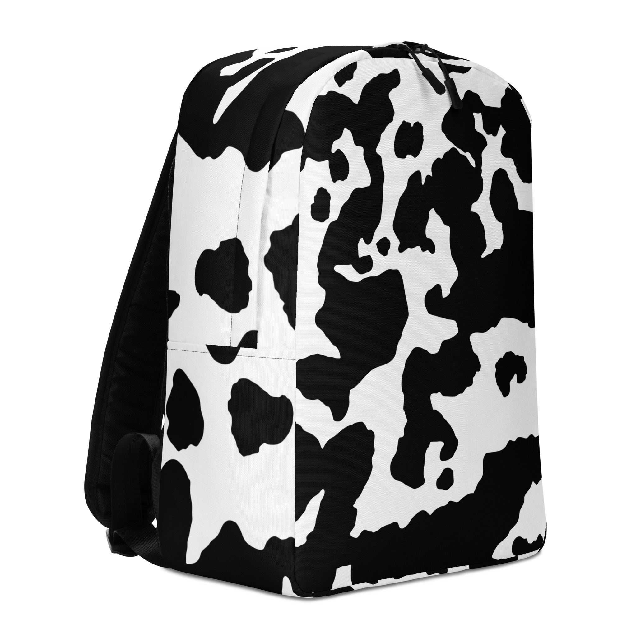 Minimalist Backpack | Black & White Cow Print Camo Colors