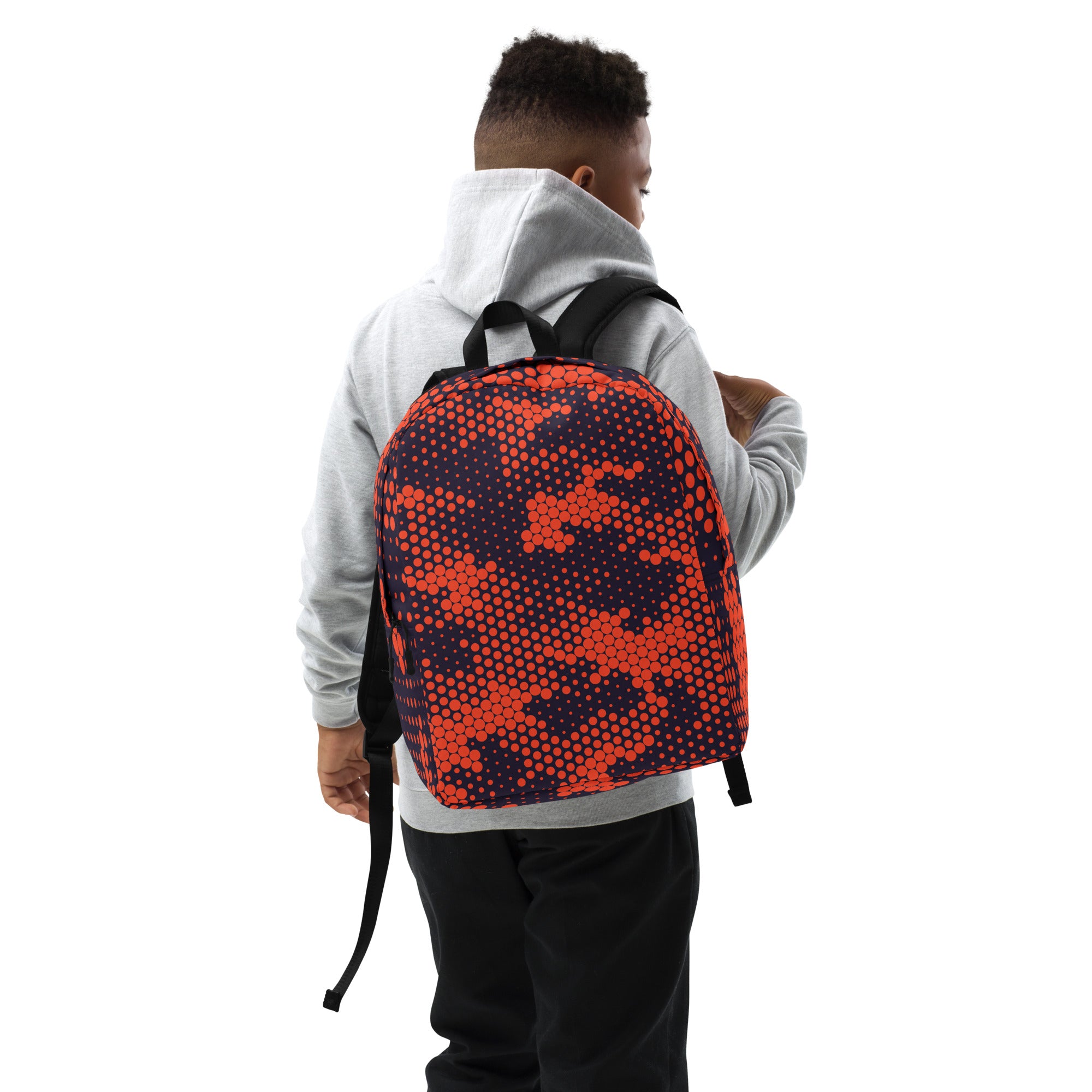 Minimalist Backpack | Orange & Blue Digital Camouflage Camo Colors