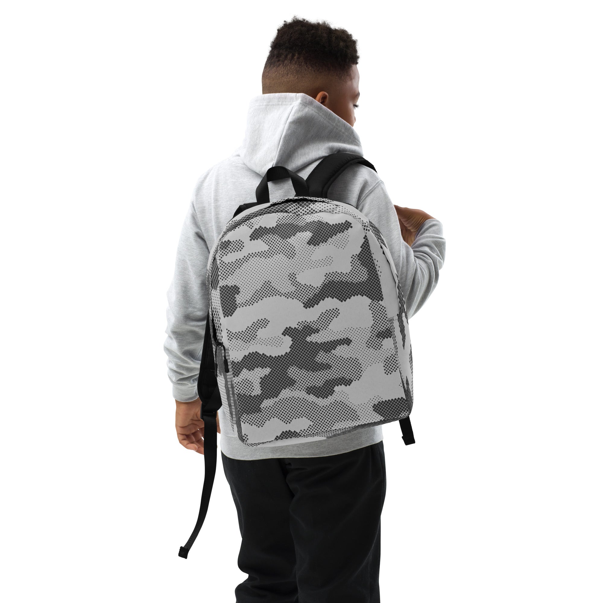 Minimalist Backpack | Gray Digital Camouflage Camo Colors