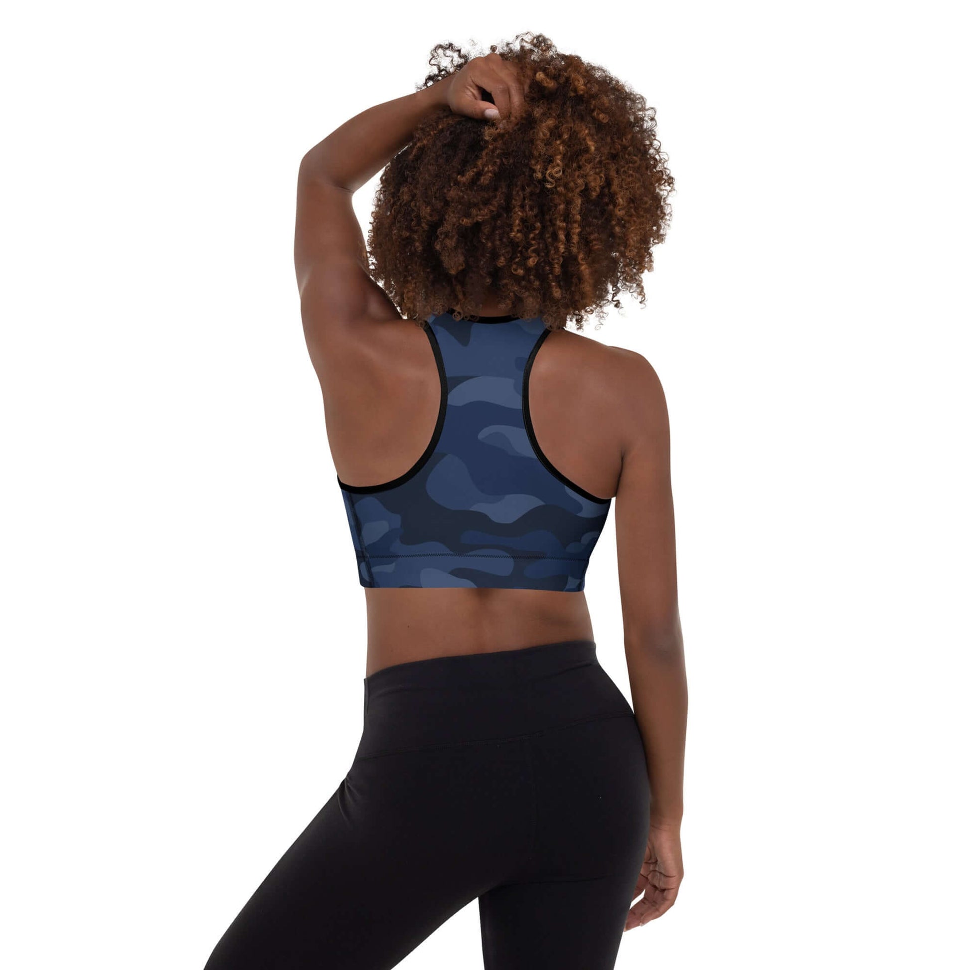Sports Bra for Women in Deep Blue Camo Print | Camo Colors