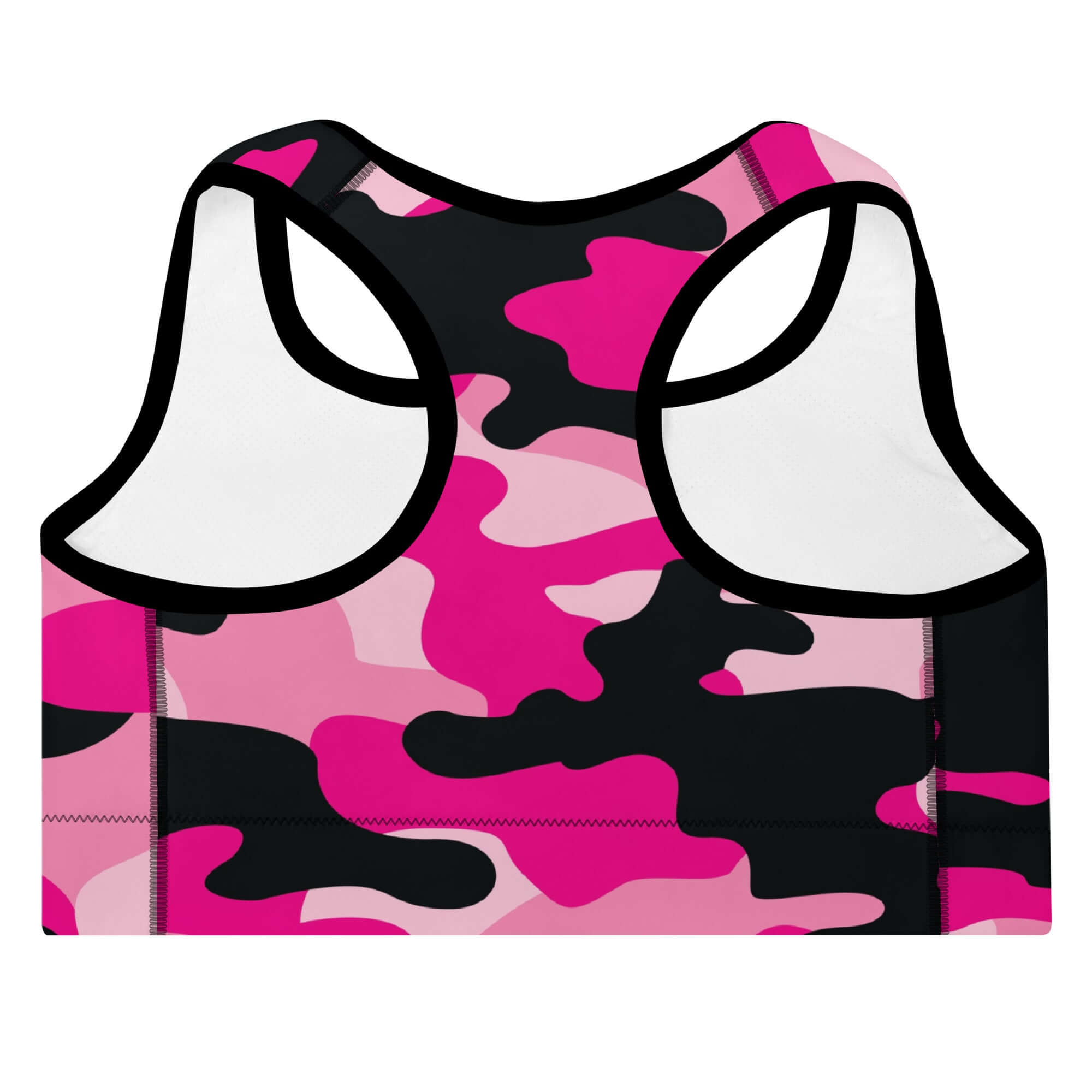 Sports Bra for Women in Pink and Black Camo Print | Camo Colors