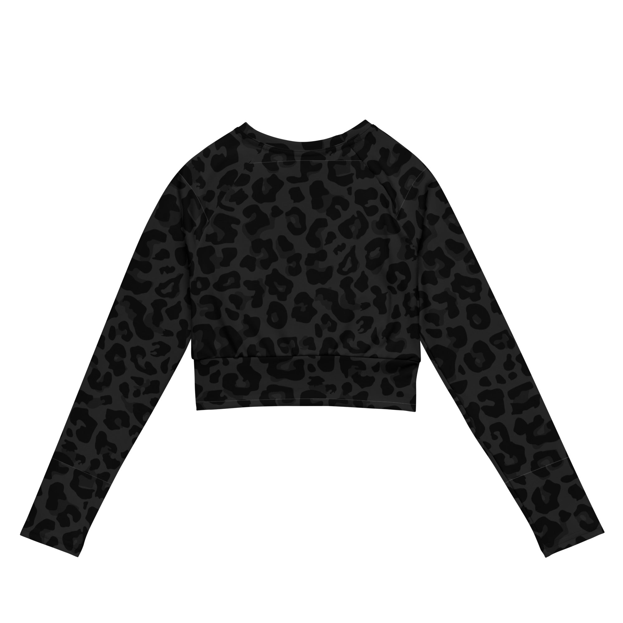 Leopard Crop Top | Black Tones | Long-sleeve Camo Colors