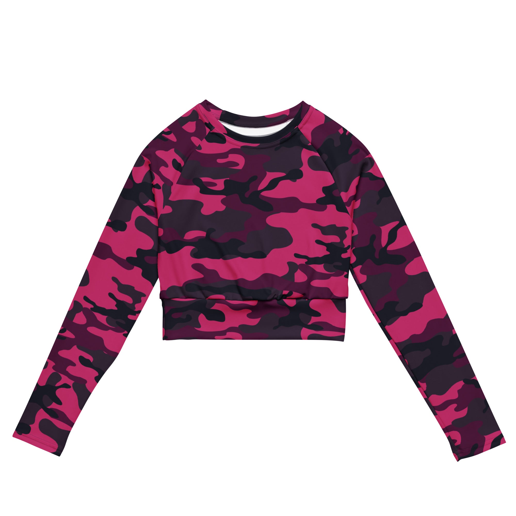 Camo Crop Top | Pink, Onyx and Blue | Long-sleeve Camo Colors
