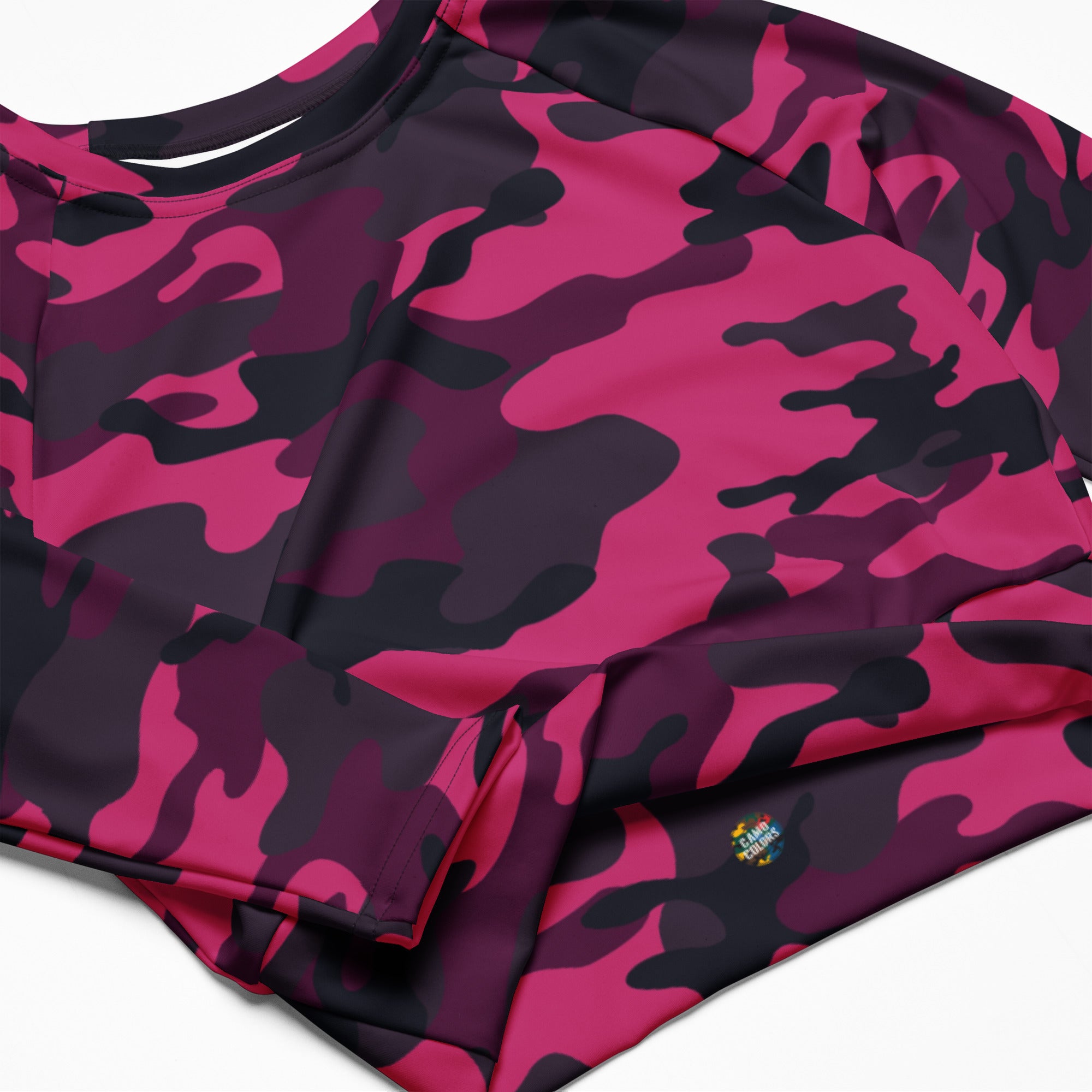 Camo Crop Top | Pink, Onyx and Blue | Long-sleeve Camo Colors