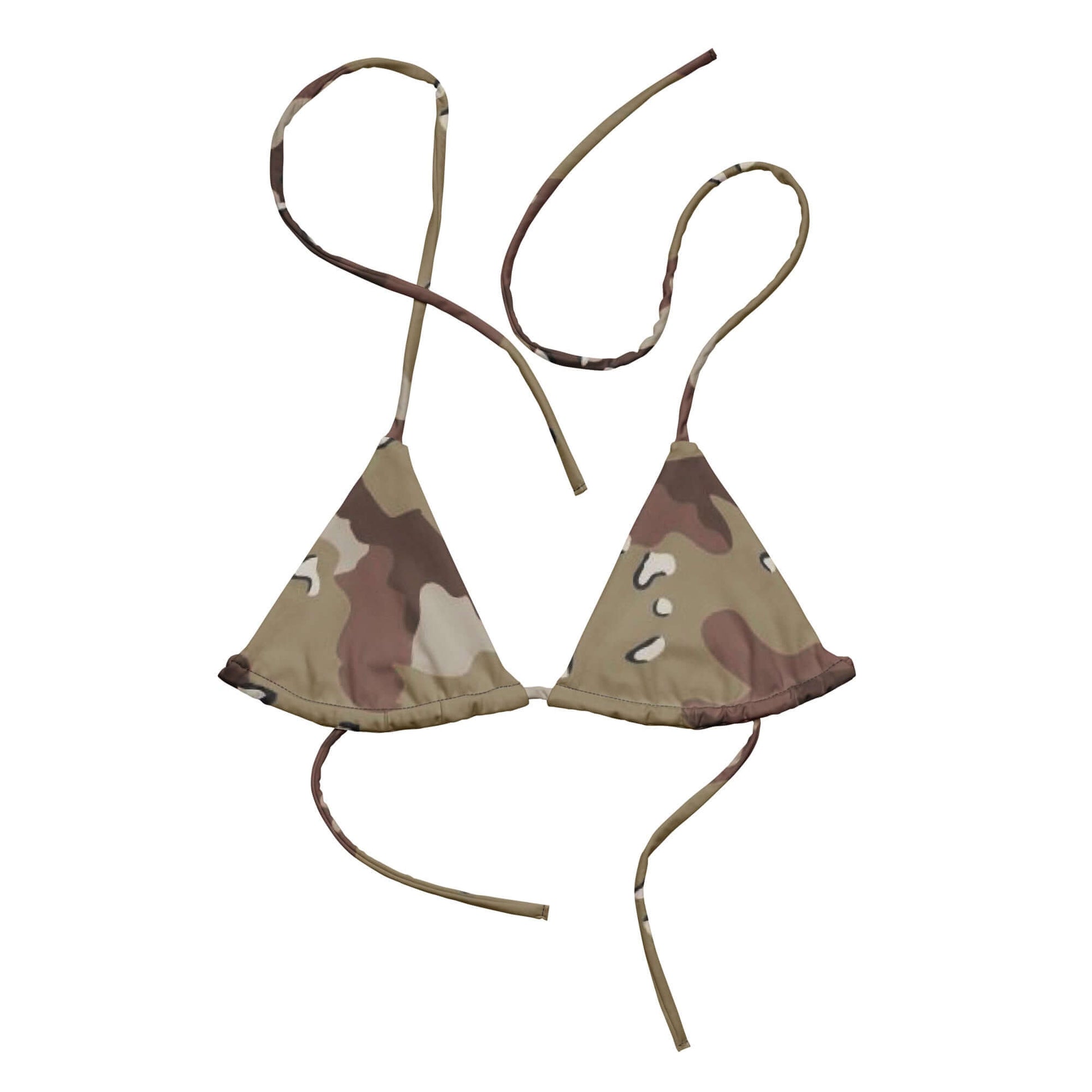 Army Style String Bikini Top | Brown Desert Camouflage | Camo Colors