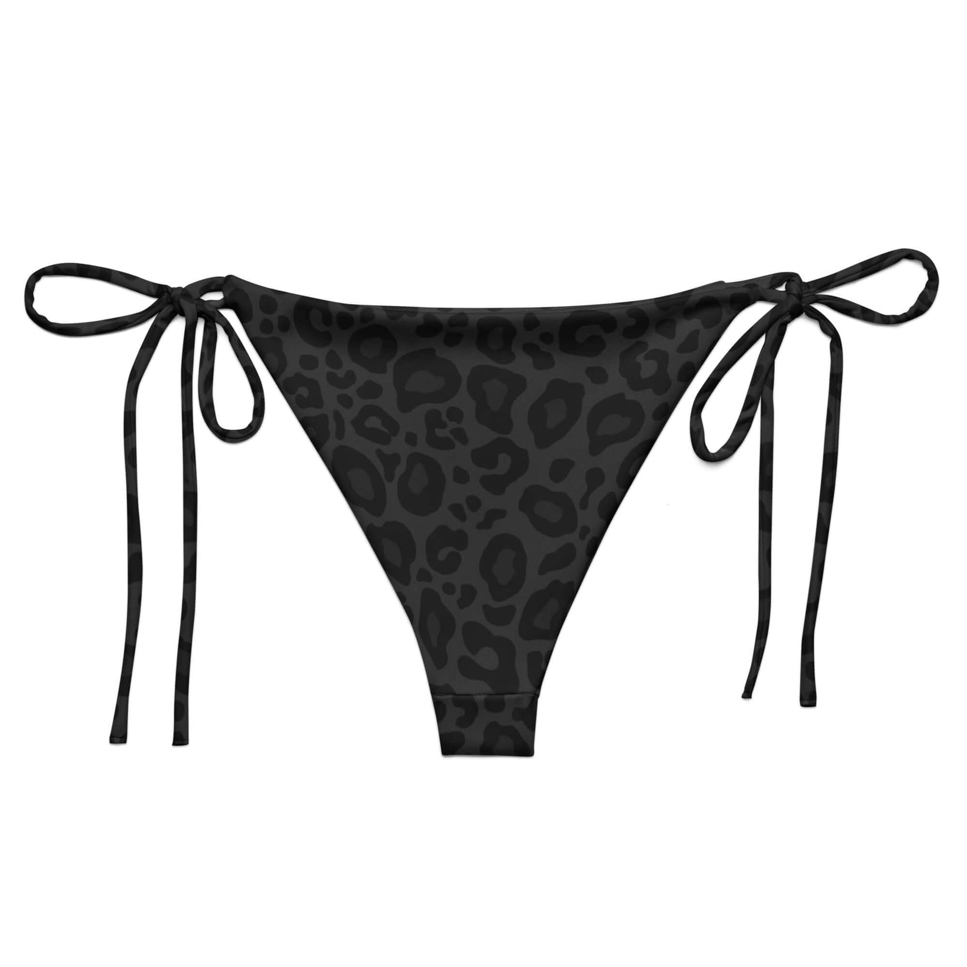 Leopard Print String Bikini Bottom | Black Puma Pattern | Camo Colors