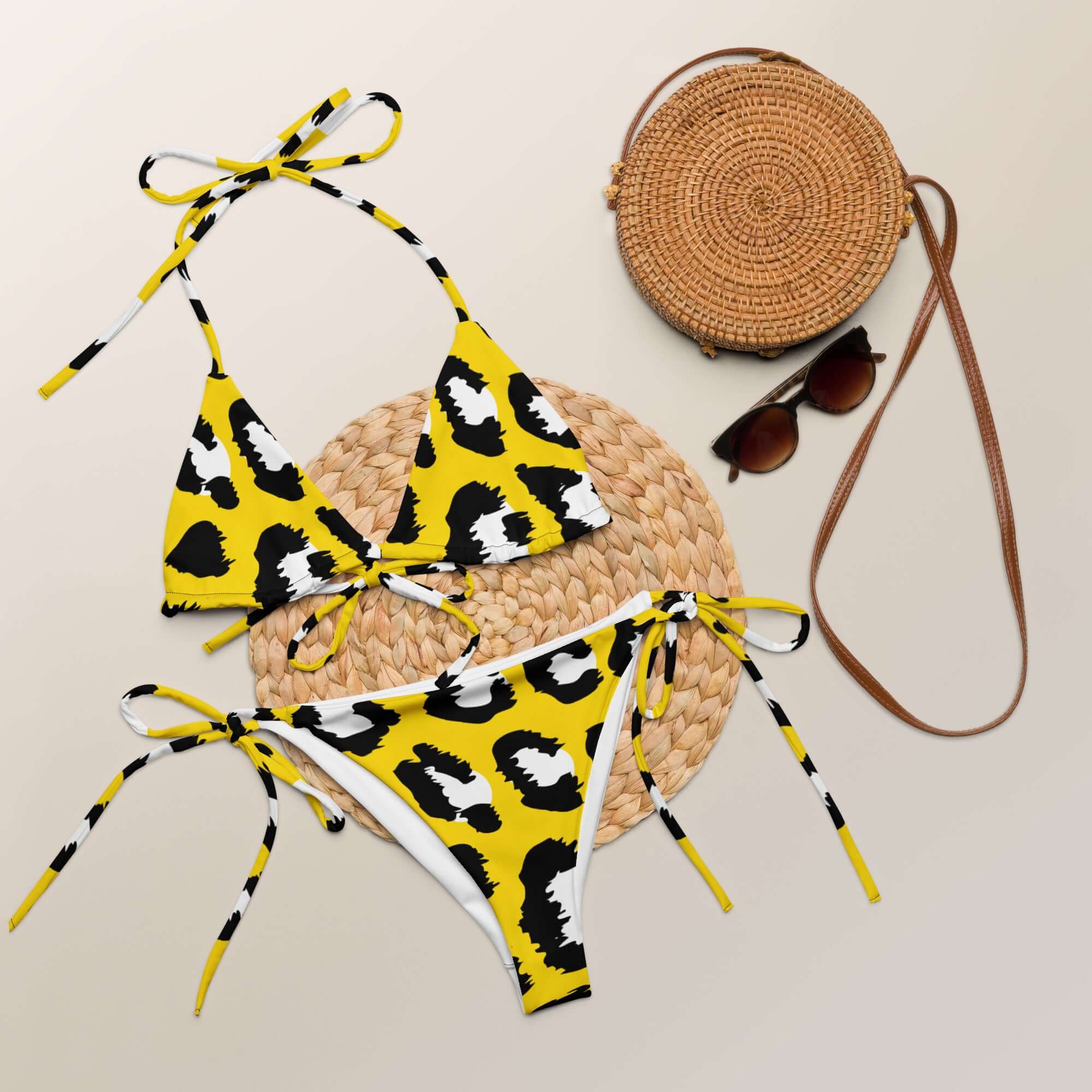 Yellow Leopard Print Bikini Set | Camo Colors