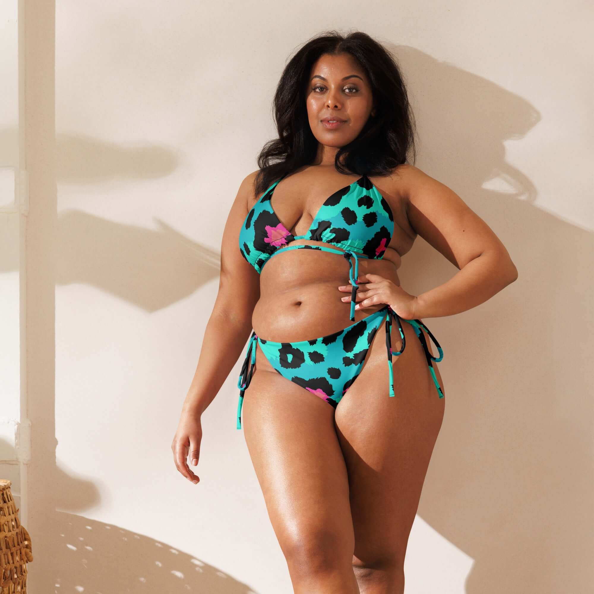 Turquoise Leopard Print String Bikini – Vibrant & Wild | Camo Colors