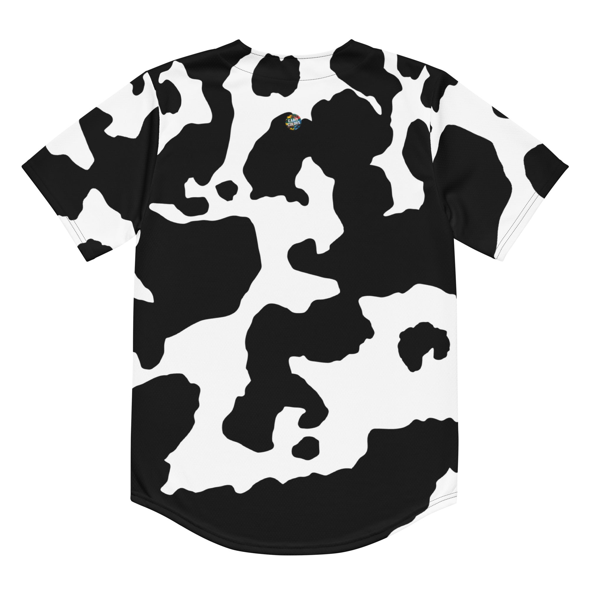 Baseball Jersey | Unisex | Black & White Cow Camouflage Camo Colors