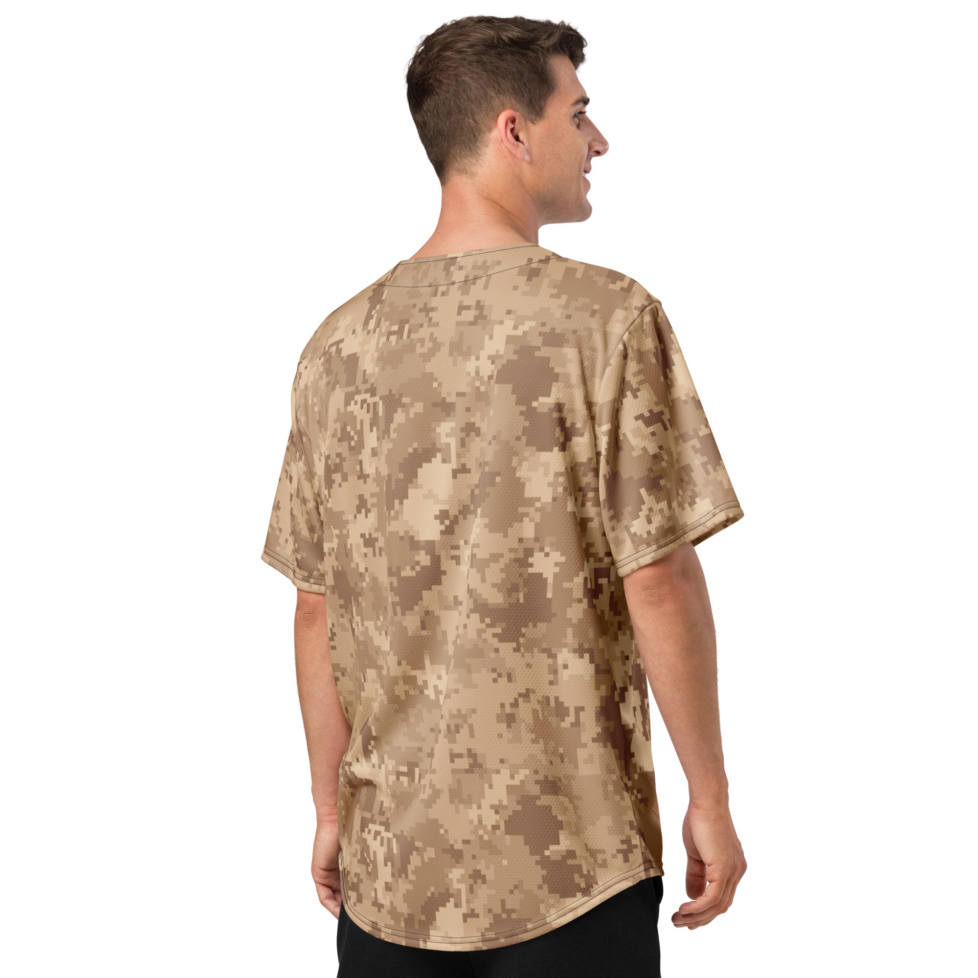 Brown Camo Baseball Jersey | Pixel Camouflage Camo Colors
