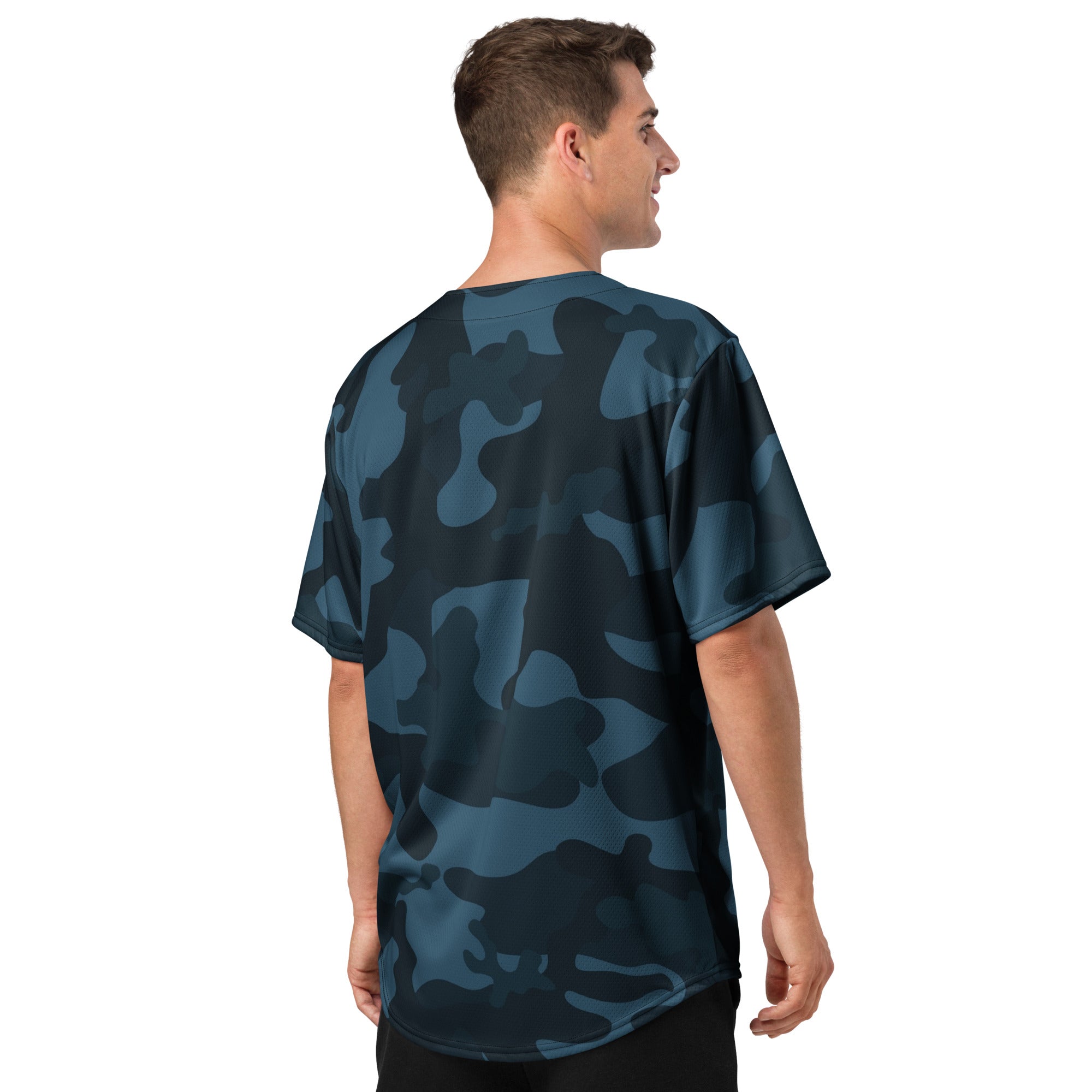 Camo Baseball Jersey | Military Blue Camouflage Style Camo Colors
