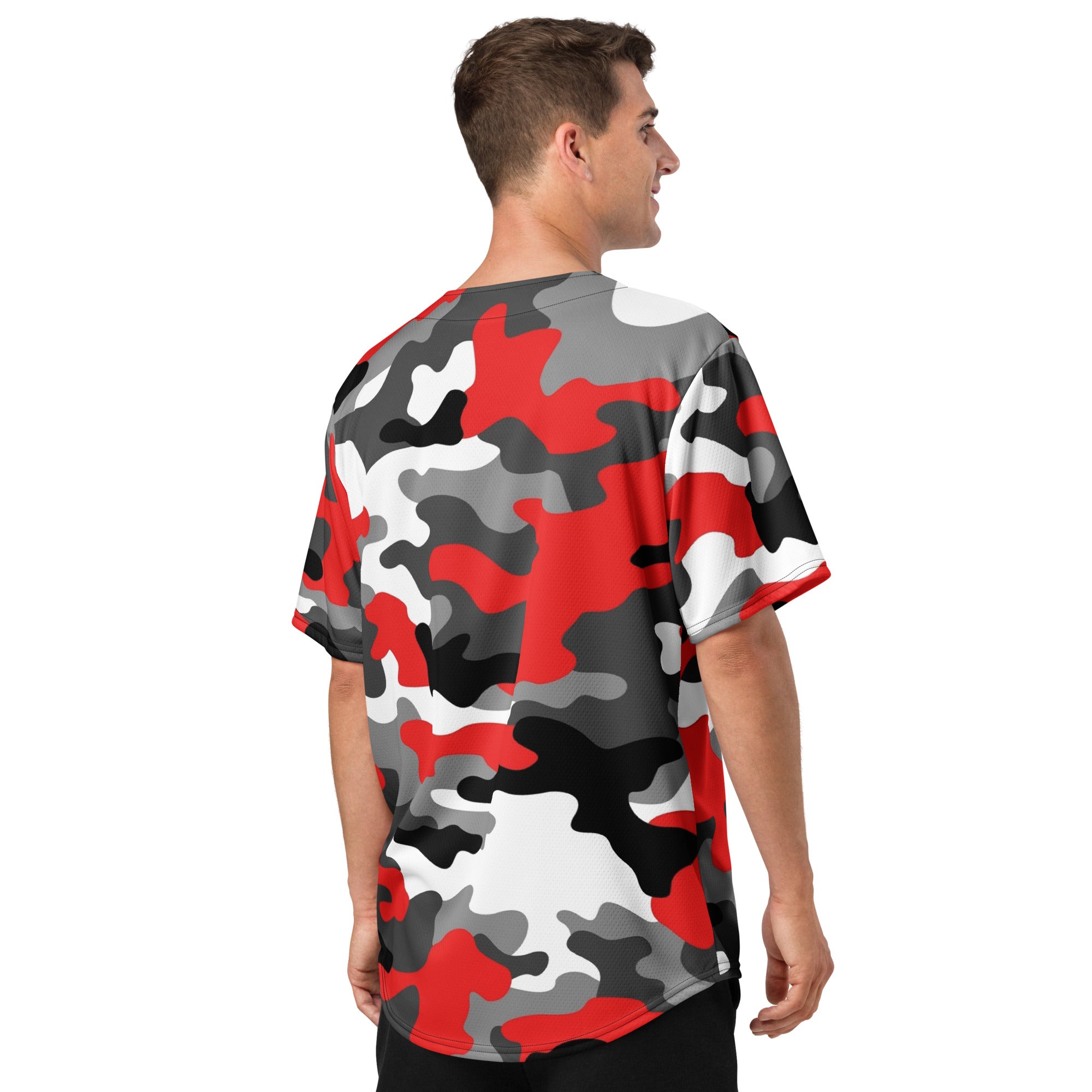 Camo Baseball Jersey | Red, Gray, Black & White Style Camo Colors
