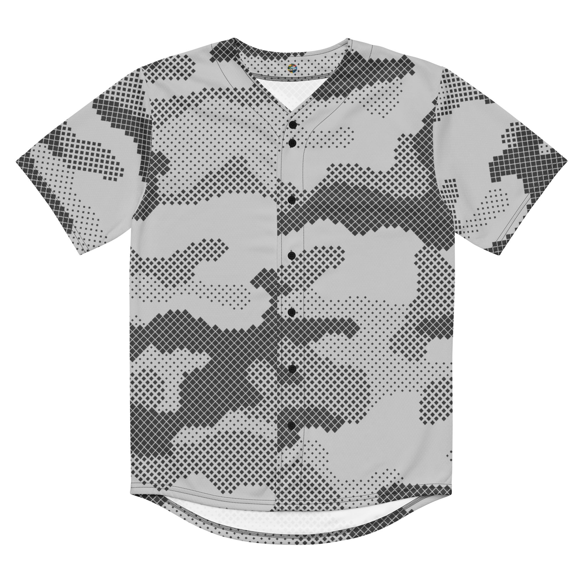 Baseball Jersey | Unisex | Gray Digital Camouflage Camo Colors