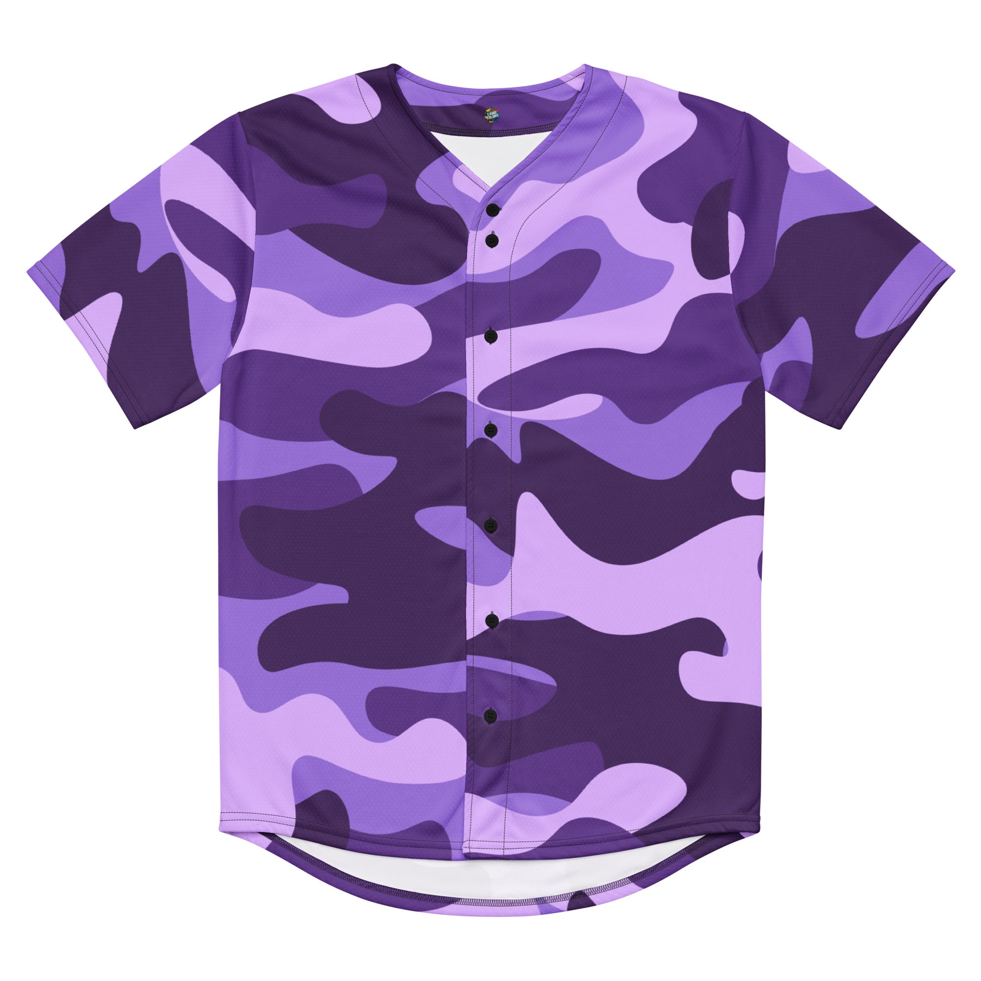 Baseball Jersey | Unisex | Purple, Blue and Mauve Camouflage Camo Colors