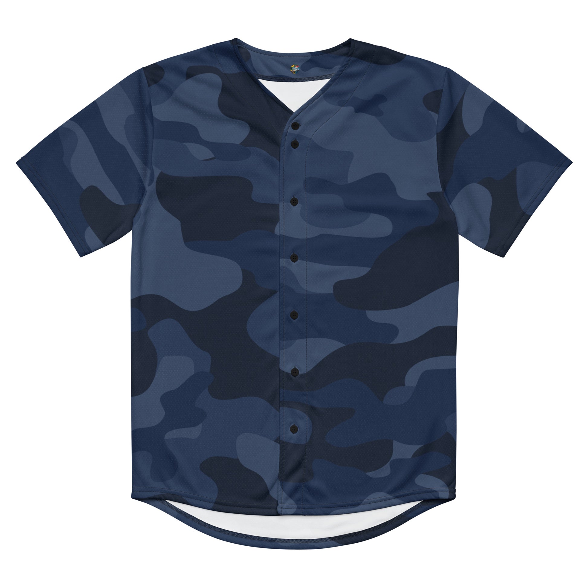 Baseball Jersey | Unisex | Deep Blue Camouflage Camo Colors
